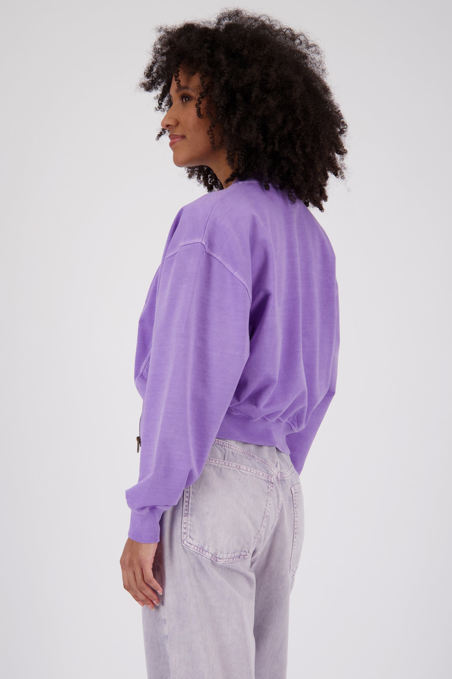 Pull délavé violet avec fermeture éclair de Louise pour Femmes