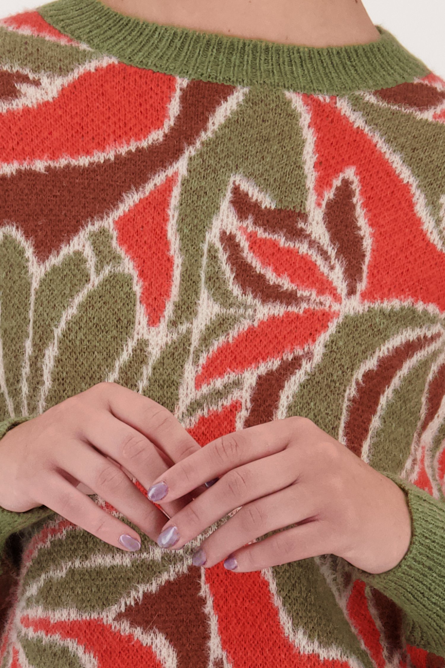 Pull doux à imprimé rouge et vert de Libelle pour Femmes