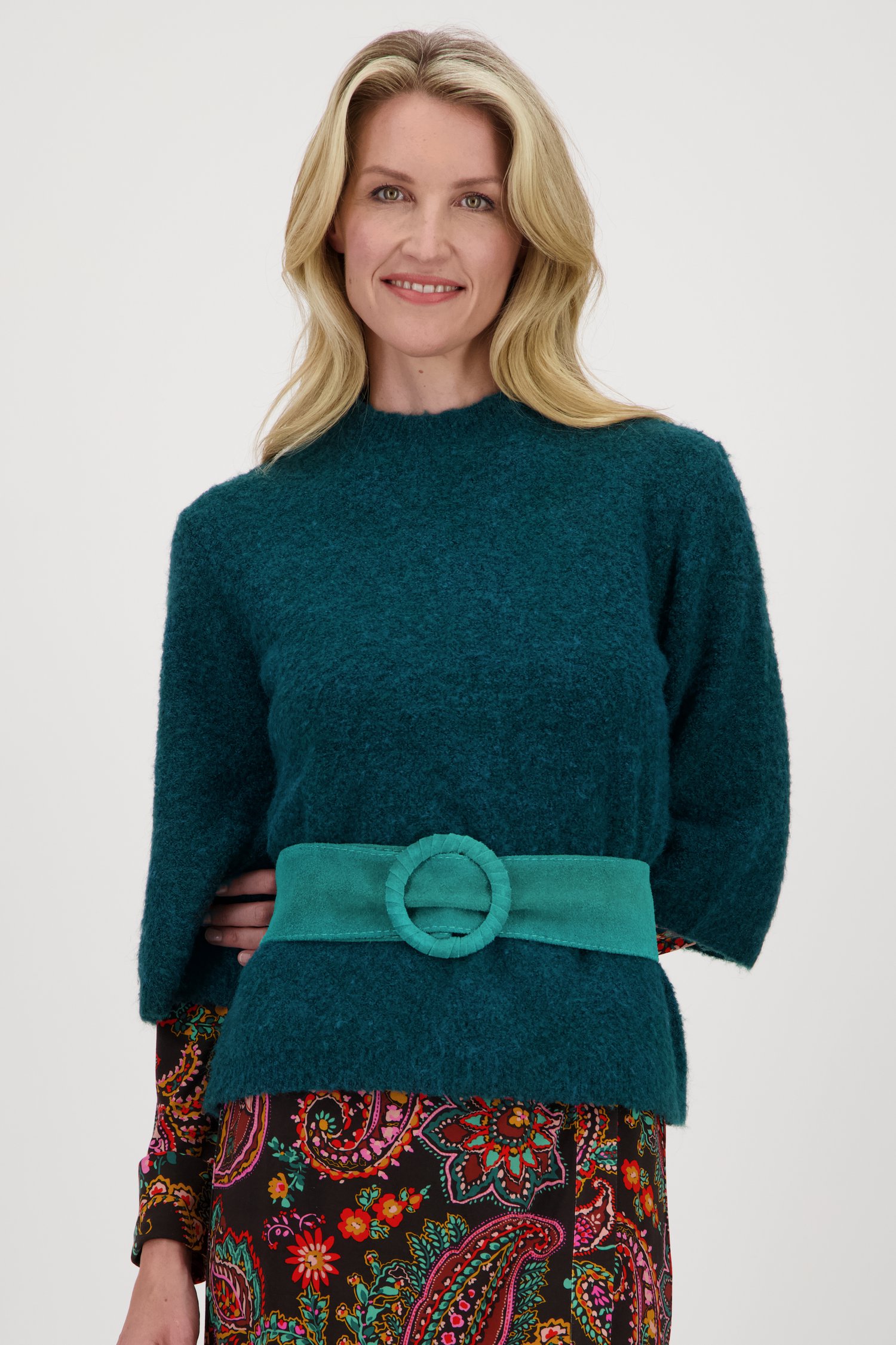 Pull doux bleu-vert	 de Claude Arielle pour Femmes