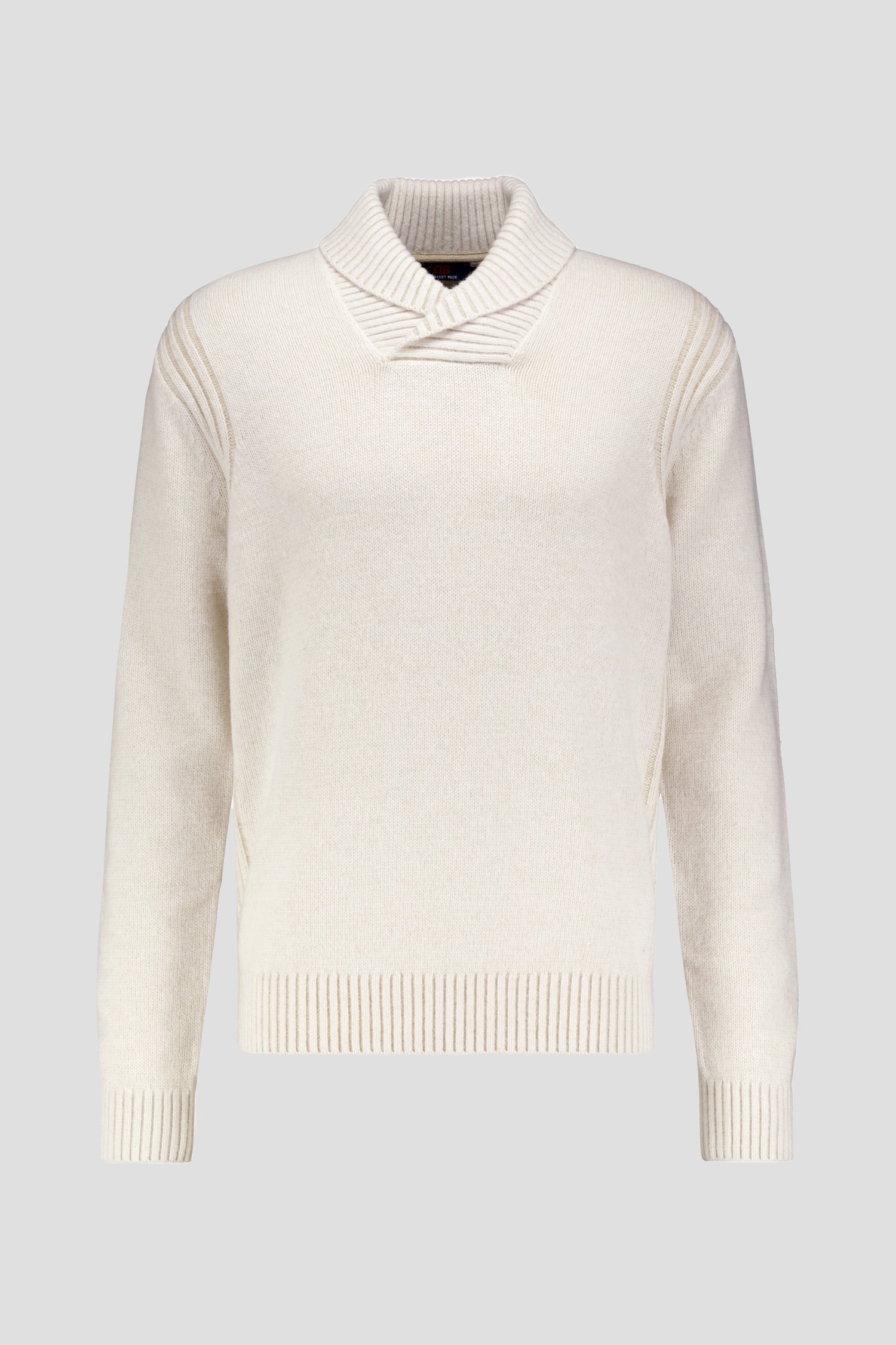 Photo produit 2 de Pull écru à col châle en maille de Dansaert Blue pour Hommes