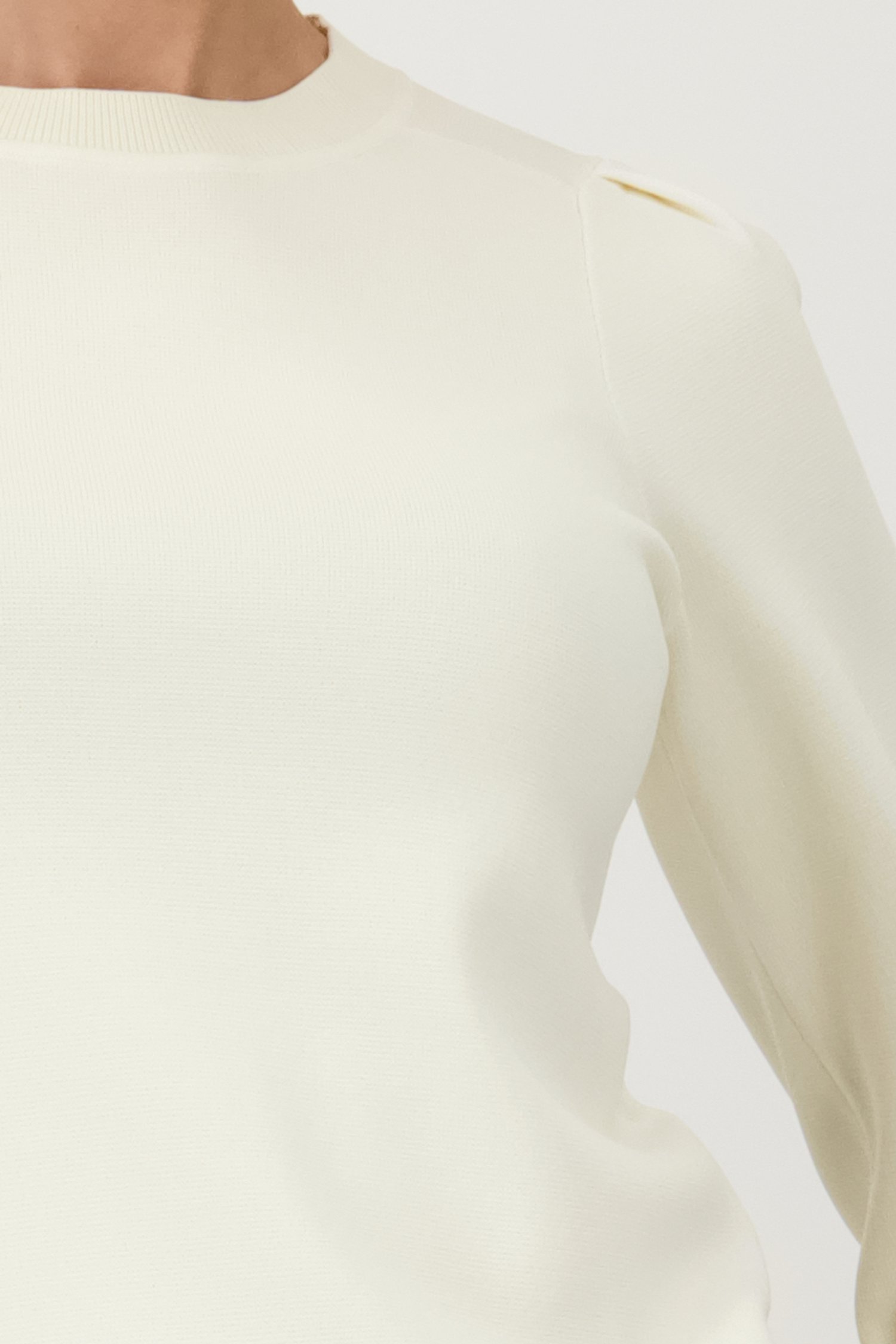 Pull écru à col rond de D'Auvry pour Femmes