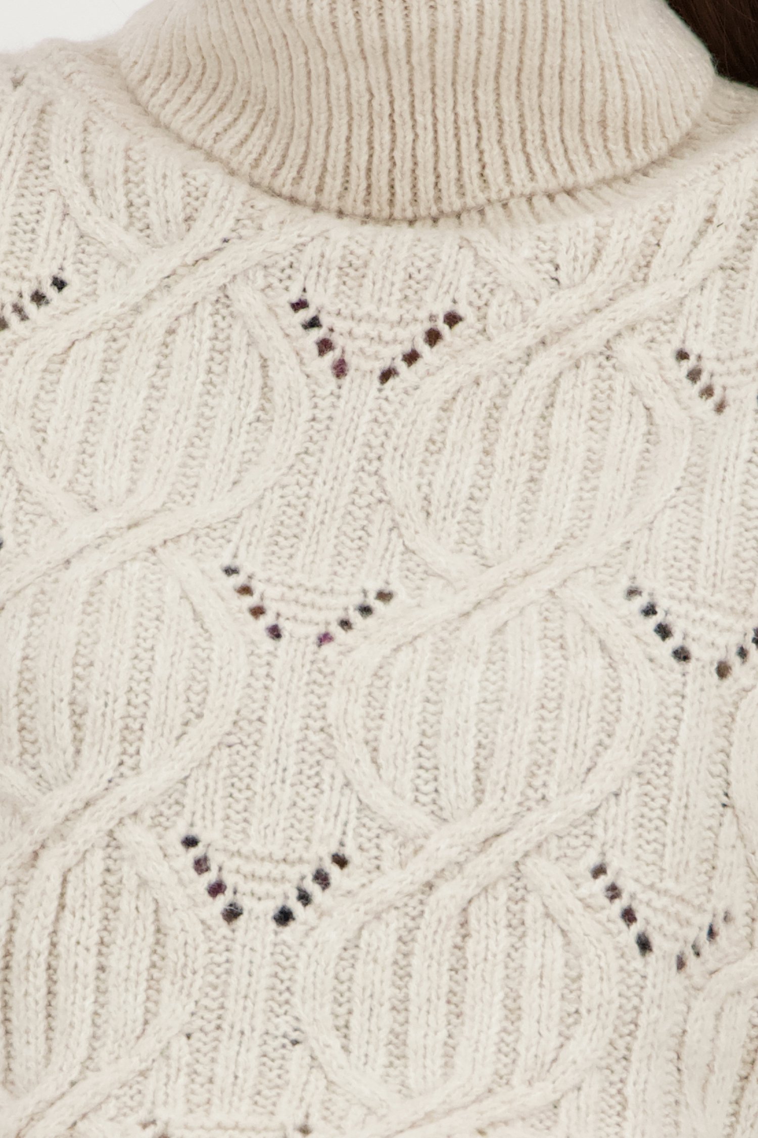 Pull écru à col roulé de More & More pour Femmes