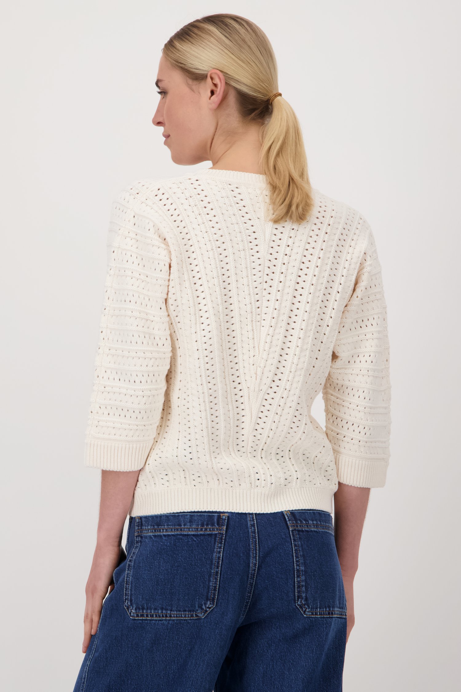 Pull écru à motif ajouré de Liberty Island pour Femmes