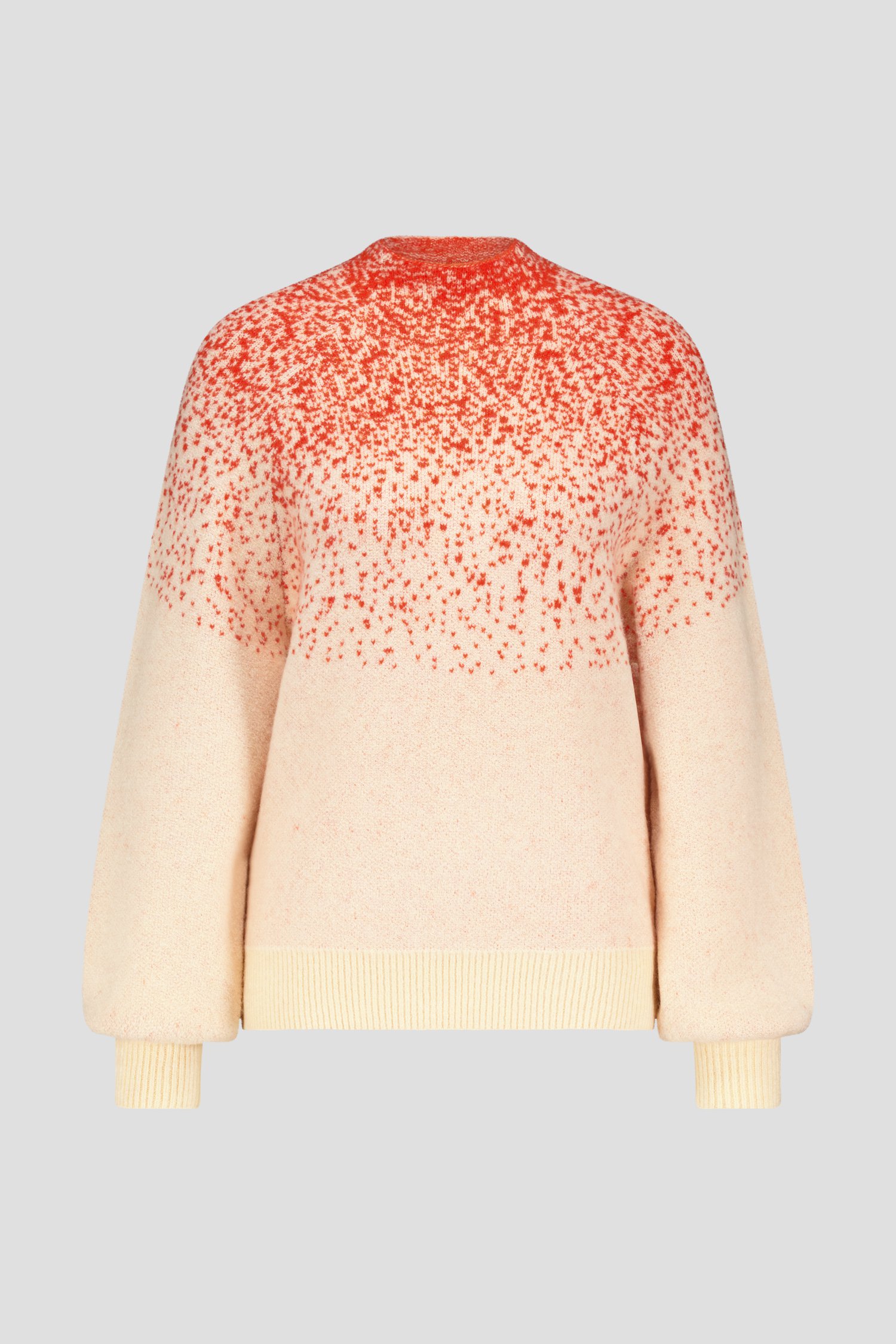 Pull écru à motif pointillé rouge	 de Libelle pour Femmes