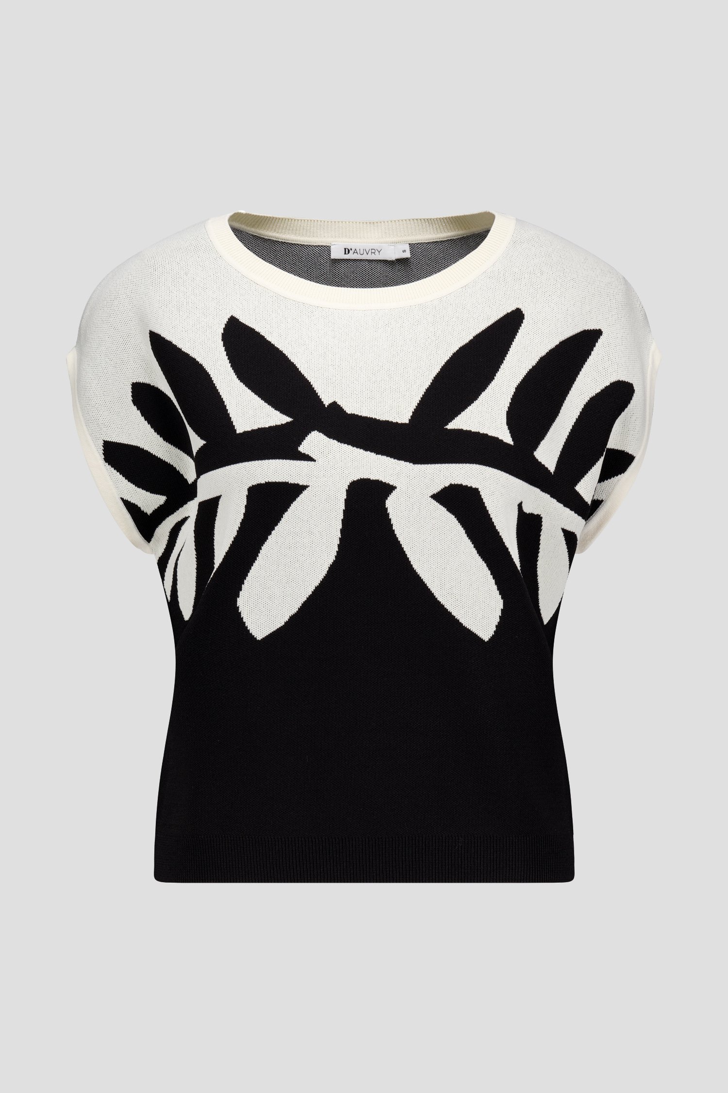 Photo produit 1 de Pull écru avec imprimé graphique noir de D'Auvry pour Femmes