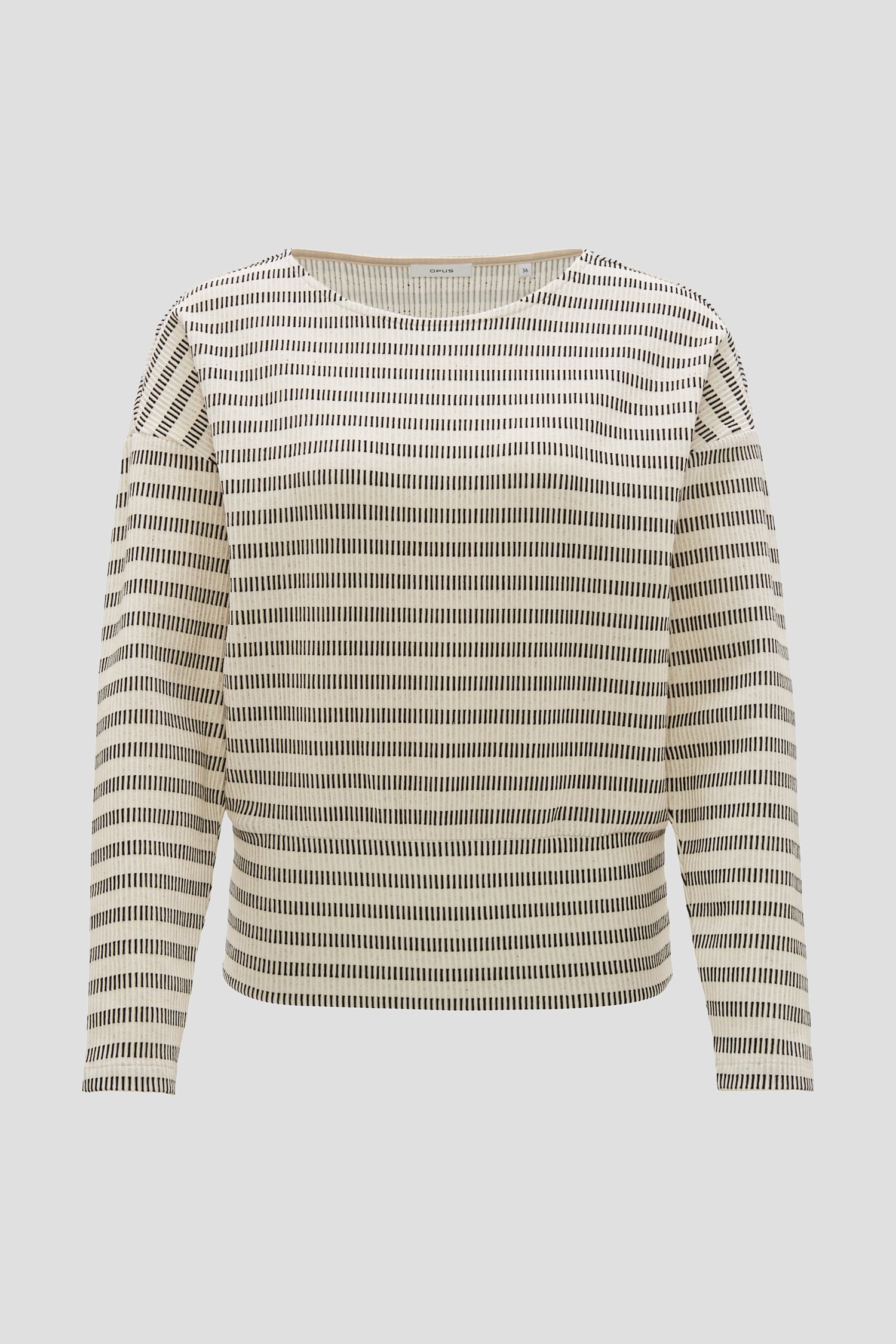 Pull écru avec motif rayé noir de Opus pour Femmes