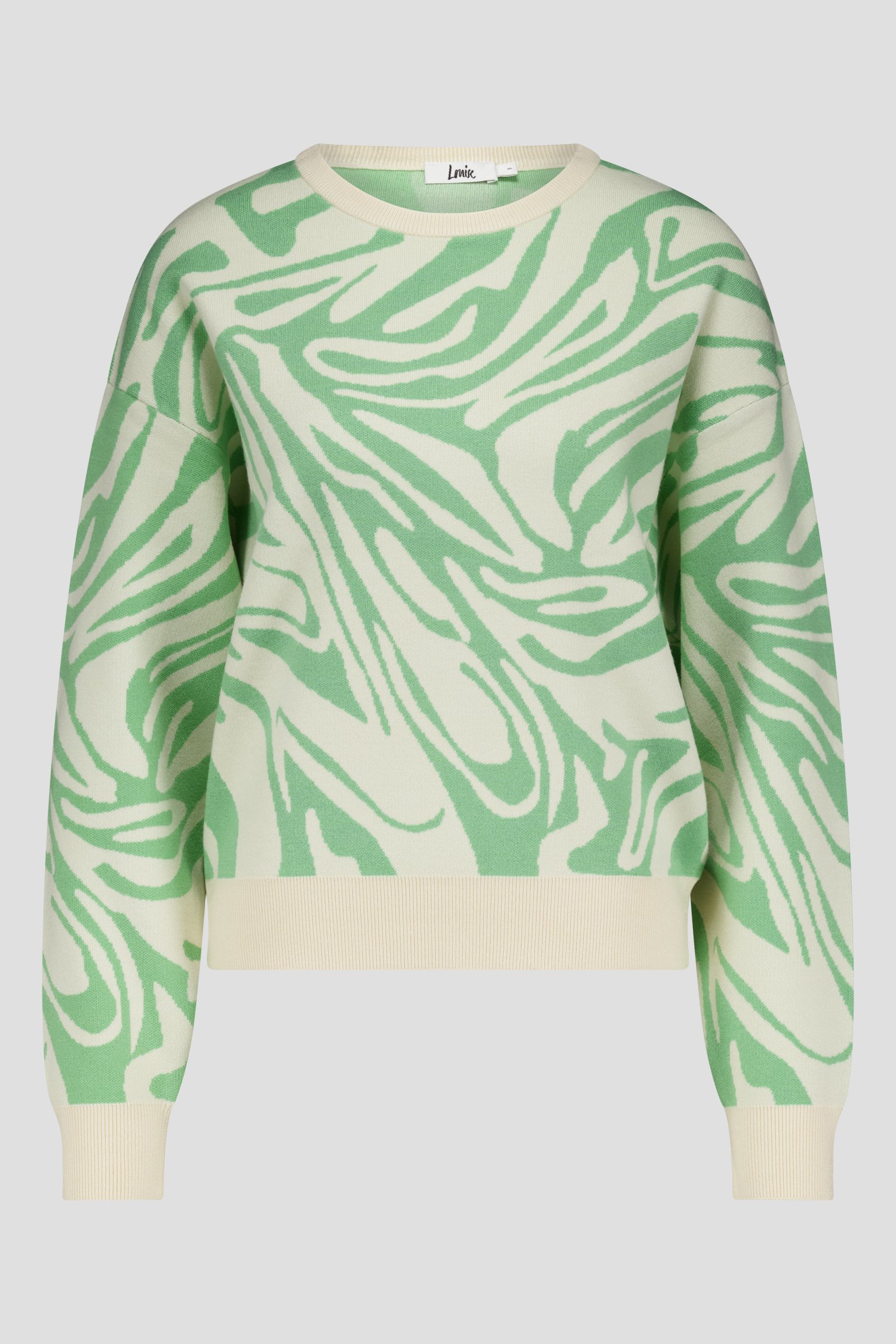 Pull écru avec motif vert clair de Louise pour Femmes