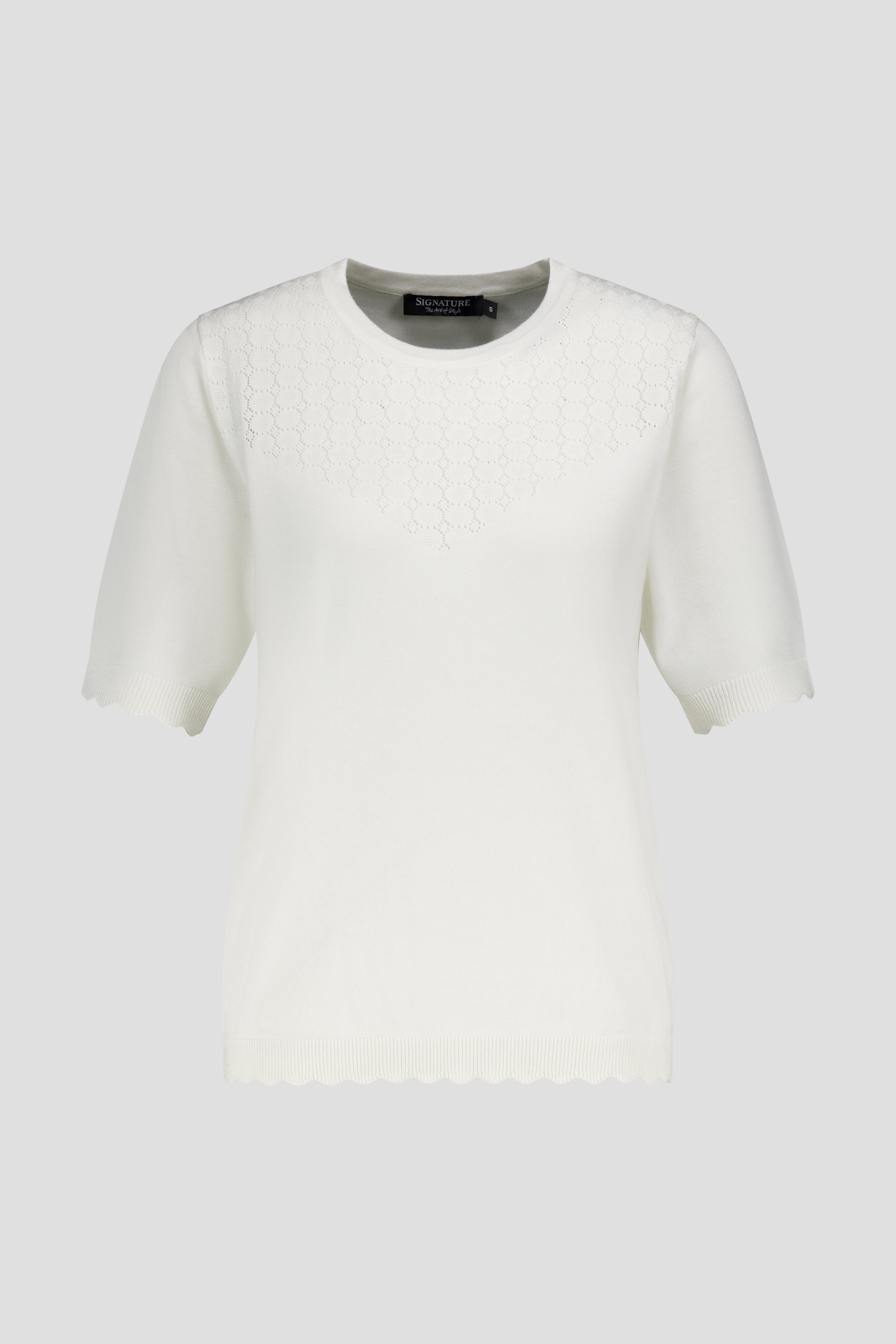 Pull écru avec tricot ajouré de Signature pour Femmes
