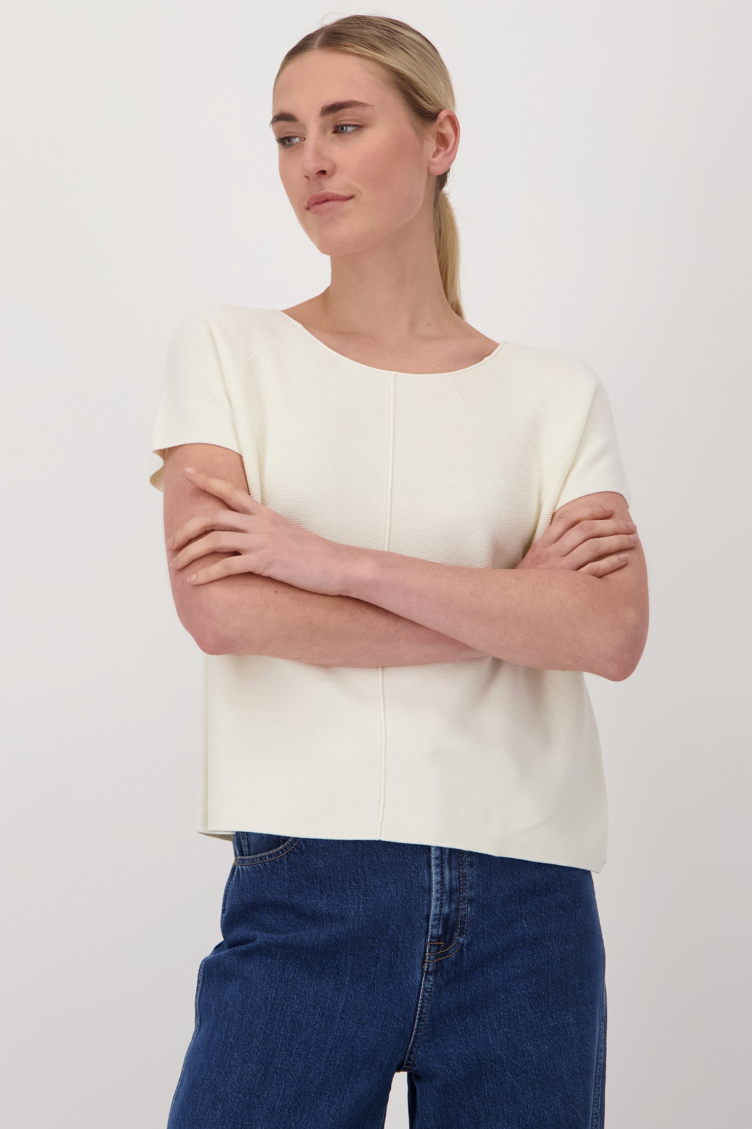 Pull écru finement tricoté de Liberty Island pour Femmes