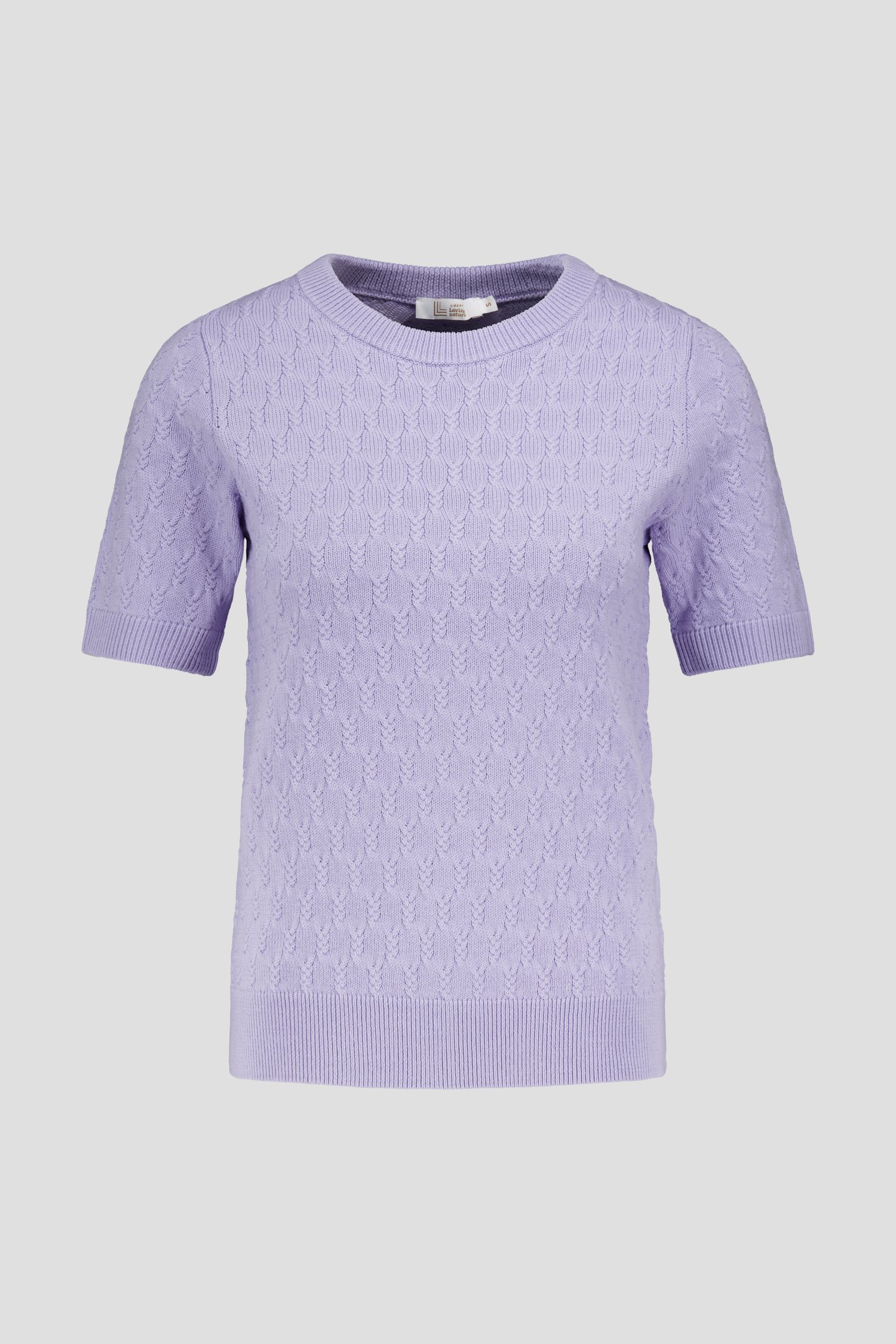 Photo produit 1 de Pull en câble violet clair à manches courtes de Liberty Loving nature pour Femmes