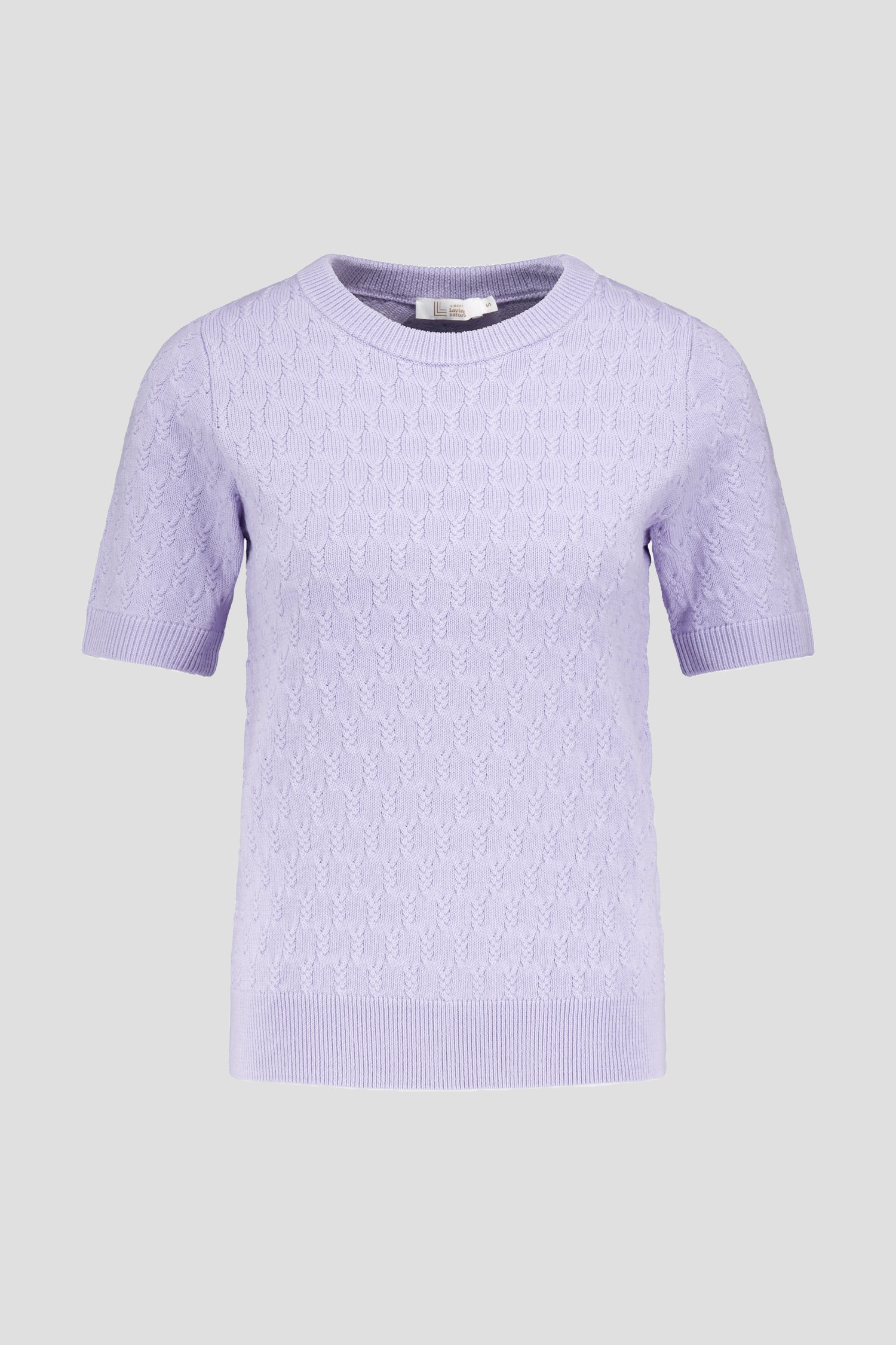 Photo produit 2 de Pull en câble violet clair à manches courtes de Liberty Loving nature pour Femmes