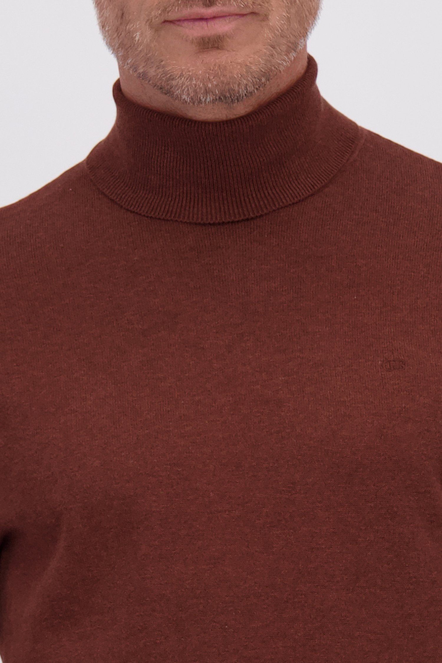 Détail de Pull en coton à col roulé - marron de Dansaert Blue pour Hommes