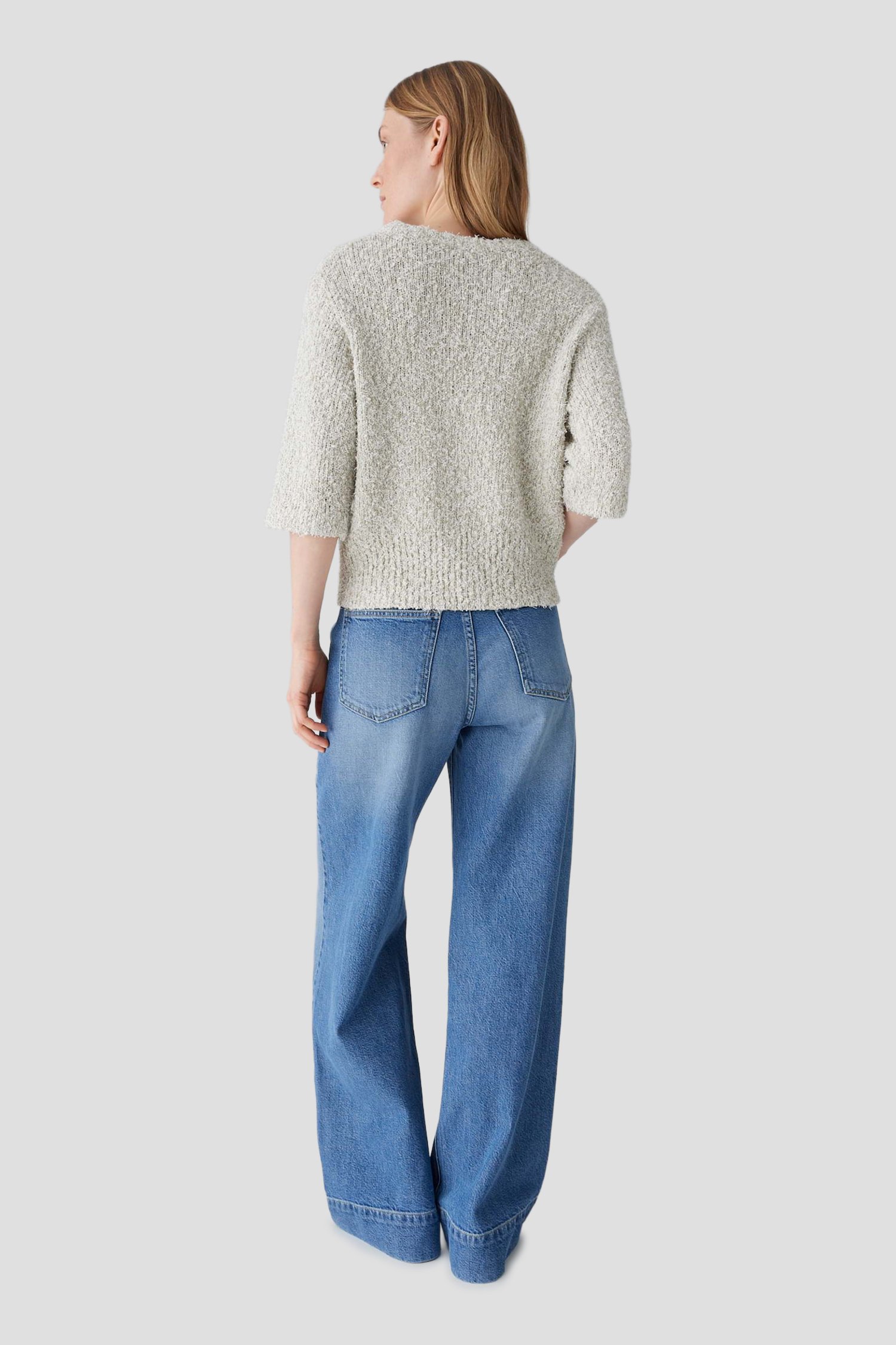 Le dos de Pull en fil mouliné moelleux à effet de Opus pour Femmes