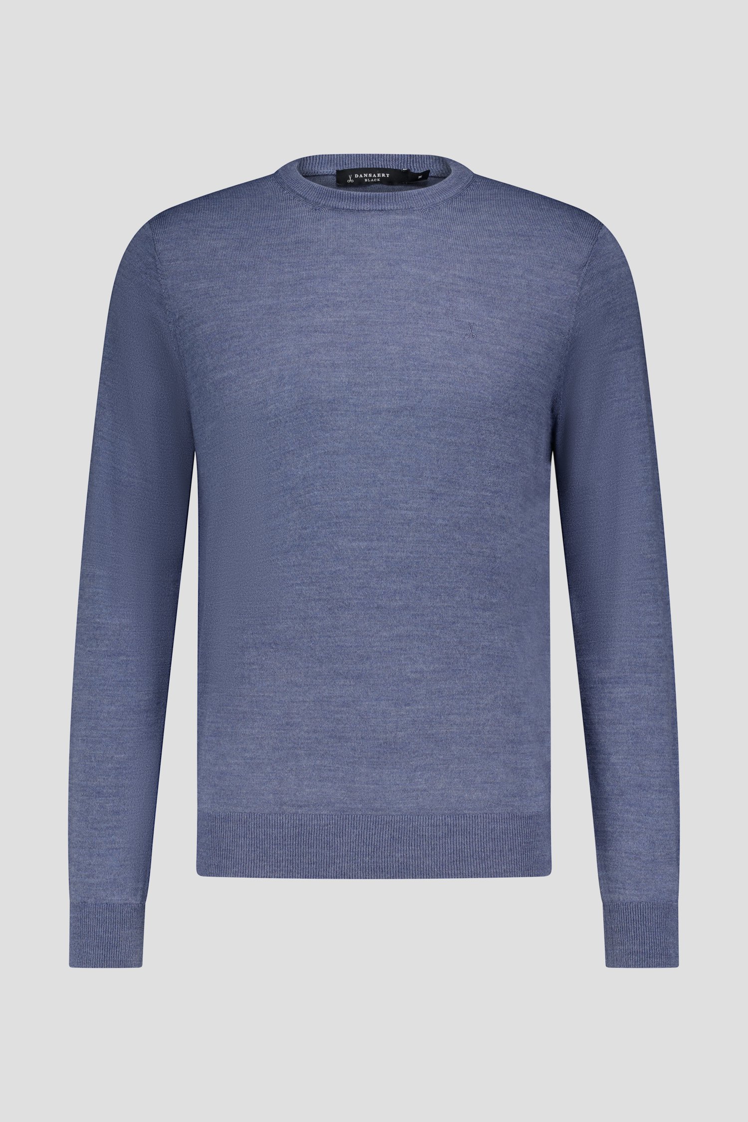 Pull en laine fine à col rond - Bleu	 de Dansaert Black pour Hommes