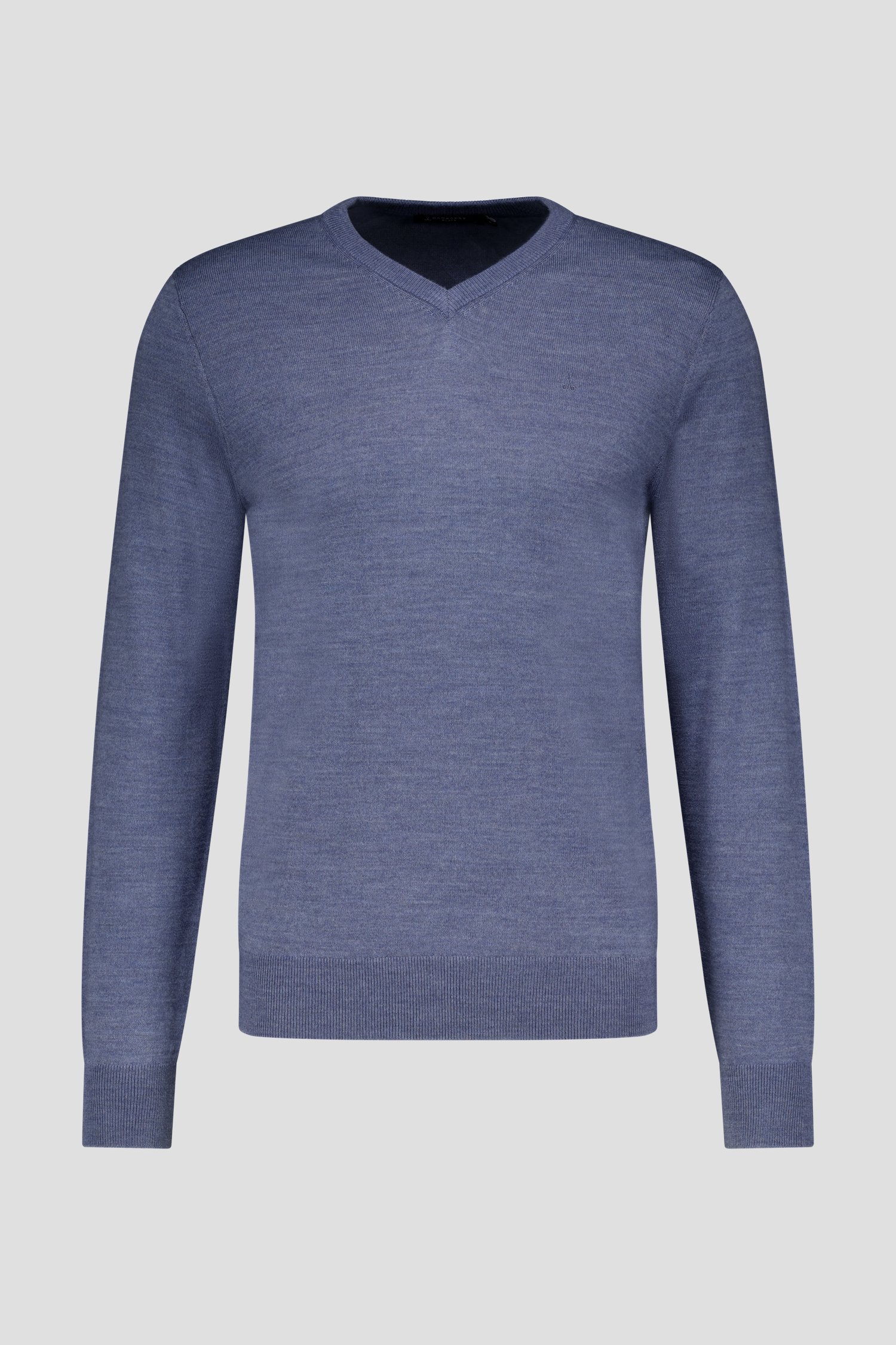 Pull en laine fine avec col en V - Bleu de Dansaert Black pour Hommes