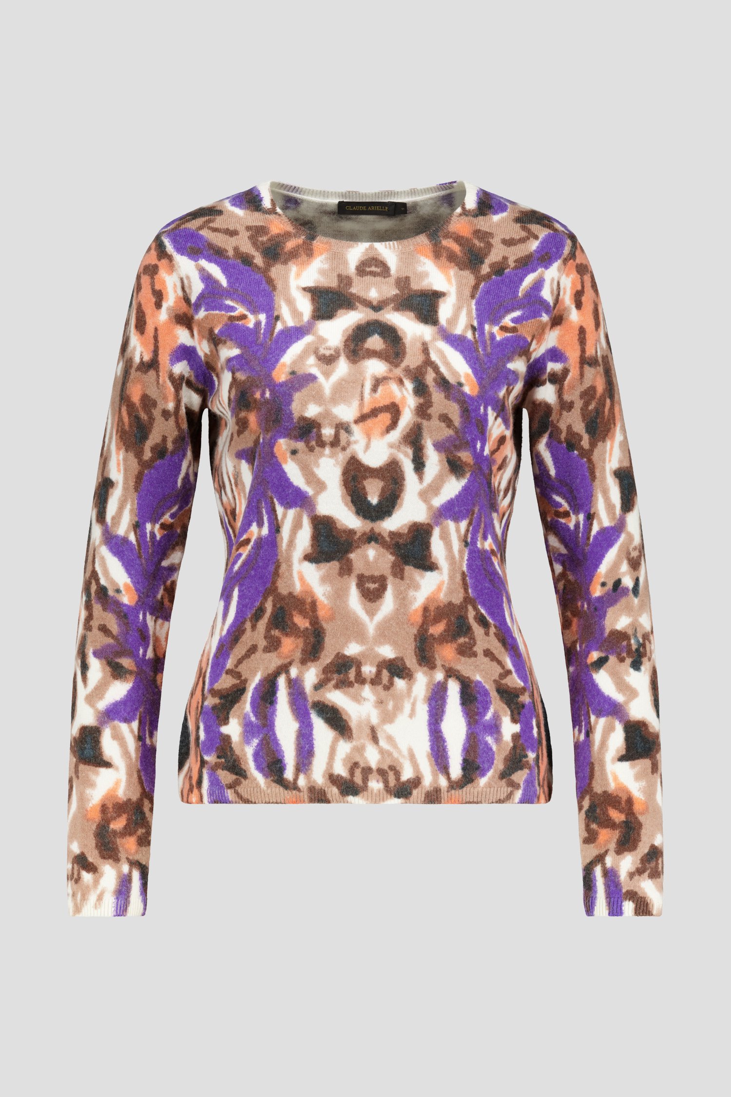 Pull en laine violet-orange  de Claude Arielle pour Femmes