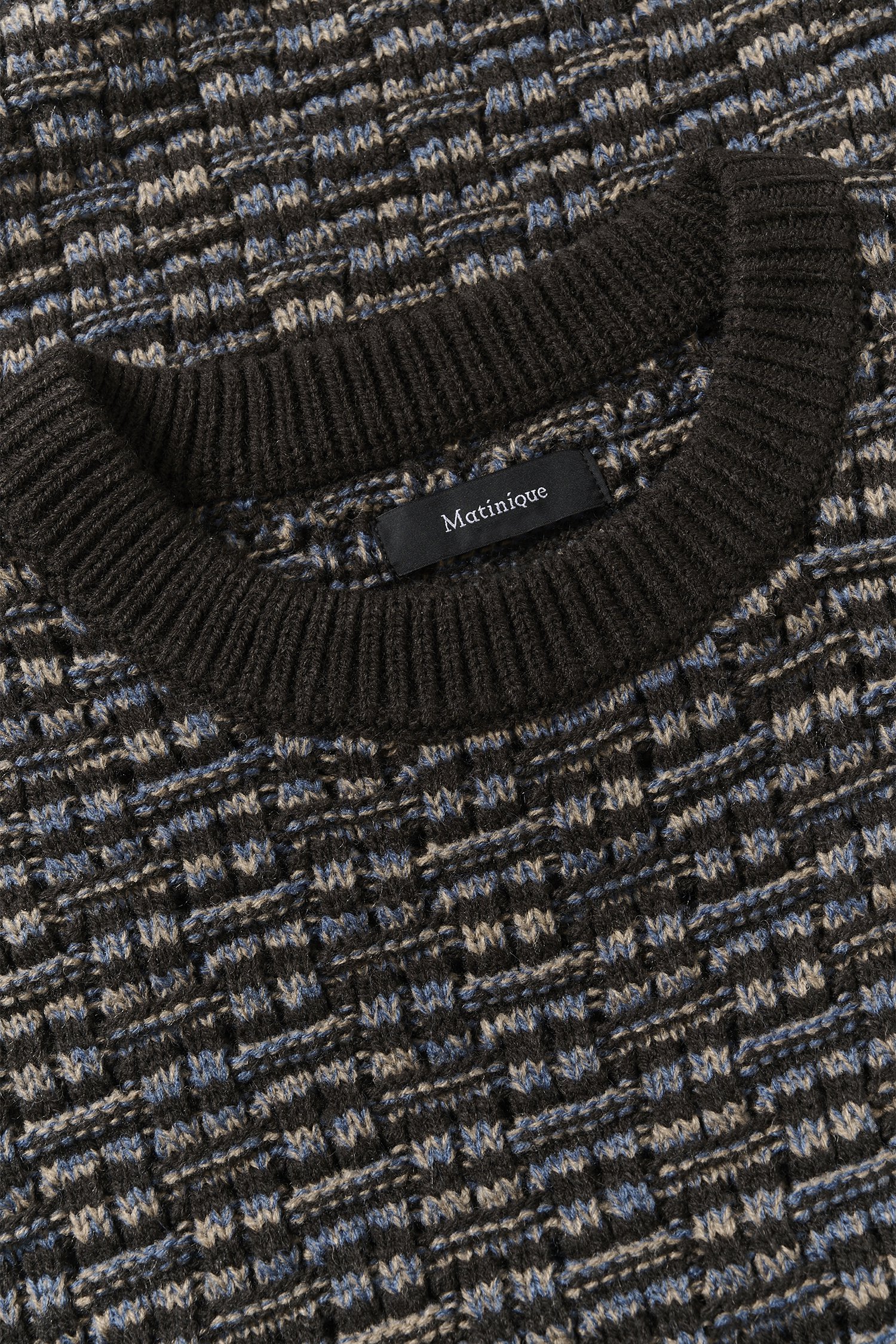 Photo produit 2 de Pull en maille bleu à col rond de Matinique pour Hommes