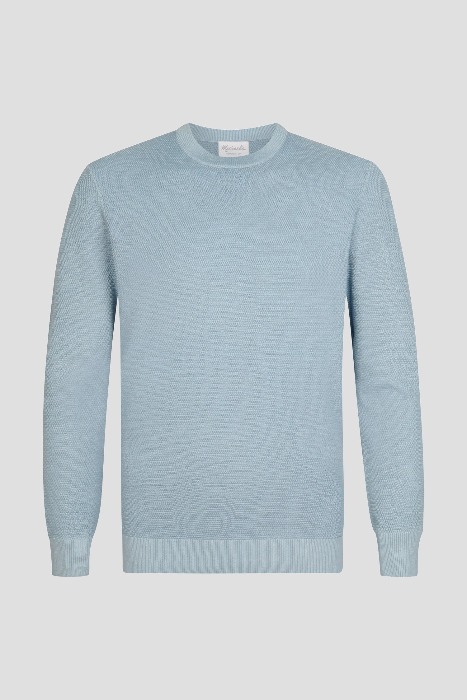 Photo produit 1 de Pull en maille bleu clair à col rond de Michaelis pour Hommes