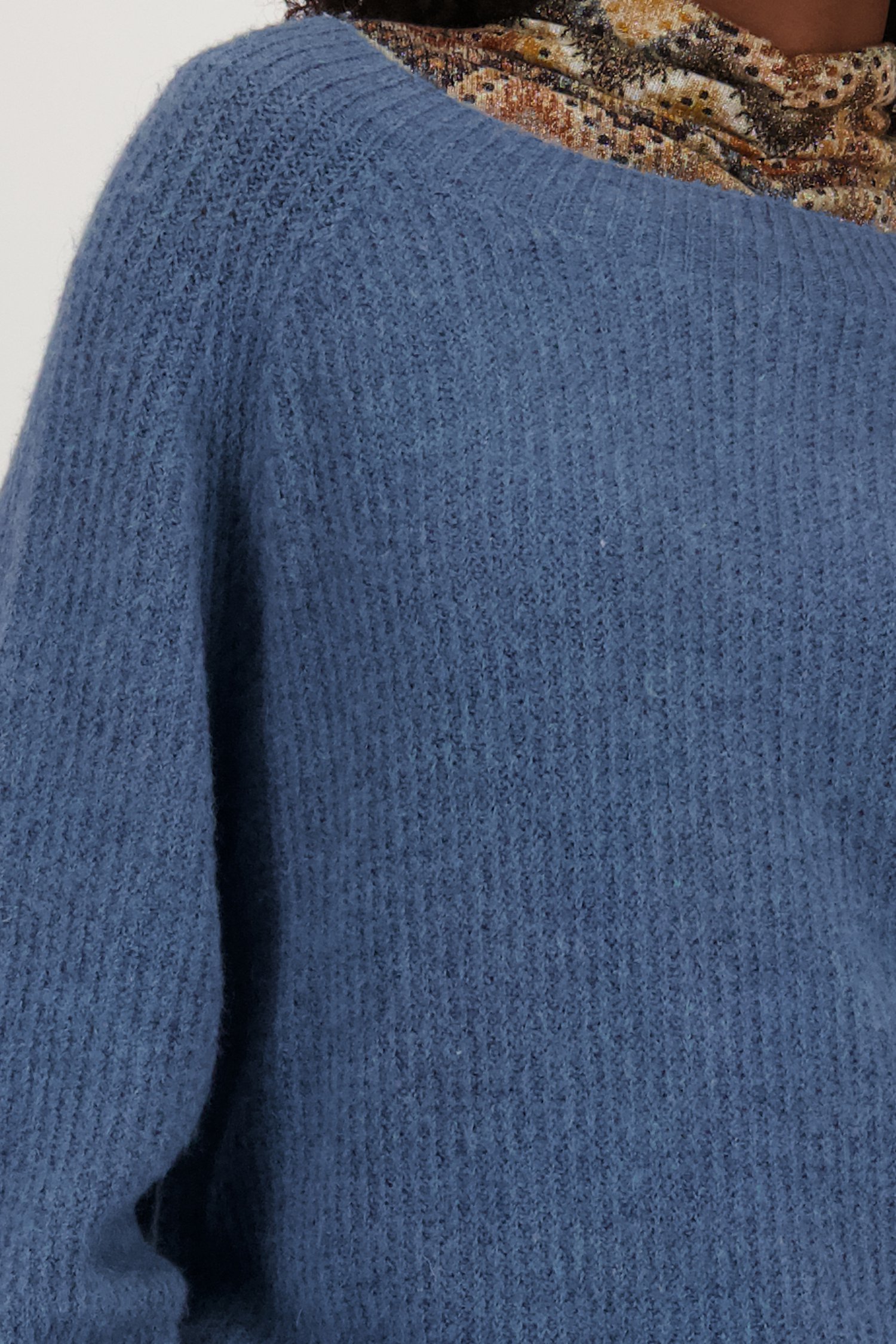Pull en maille fine bleu de Geisha pour Femmes
