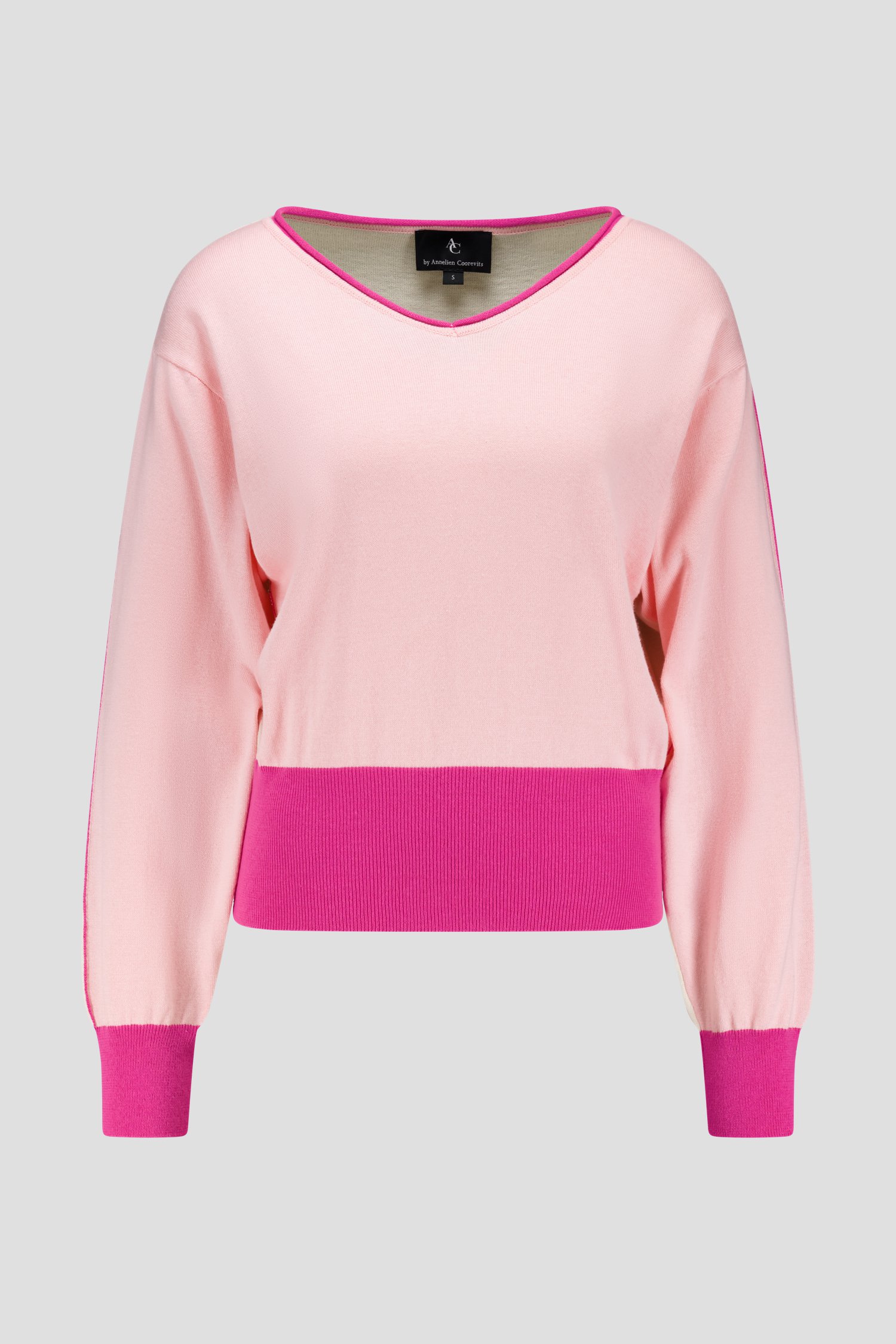 Pull en maille fine dans des tons roses de AC by Annelien Coorevits pour Femmes