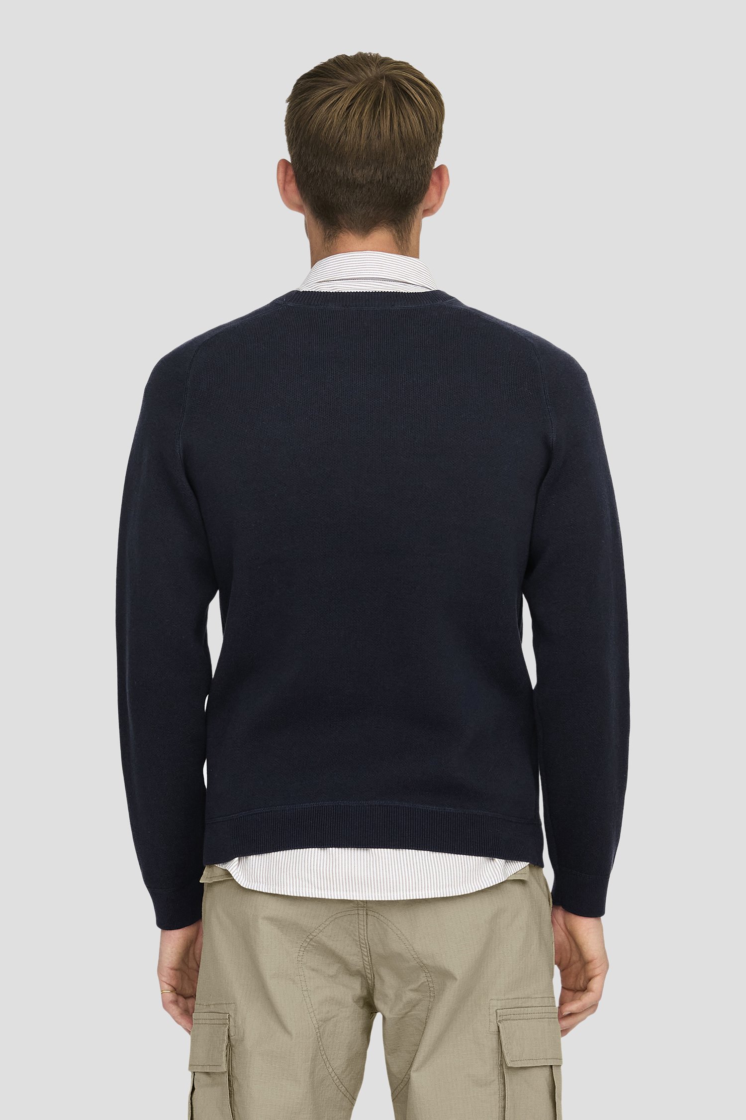 Pull en maille marine à col rond de ONLY & SONS pour Hommes