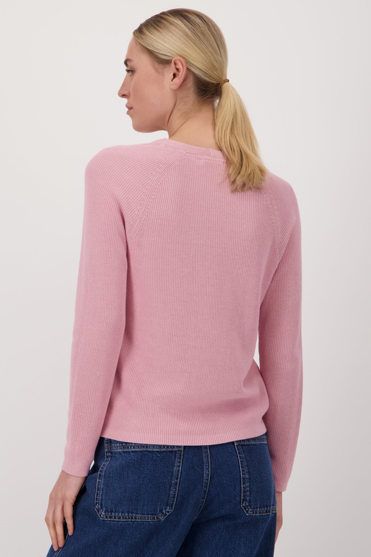 Pull en maille rose avec col en V  de Liberty Island pour Femmes