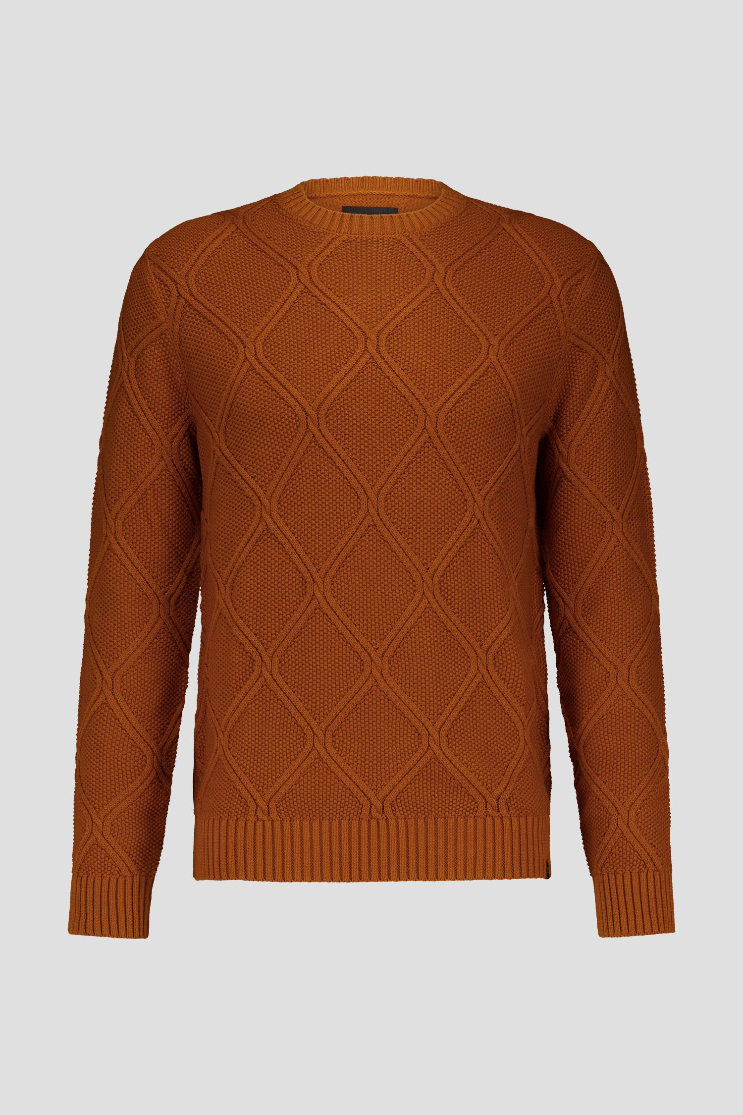 Pull en maille texturée marron rouille	 de Ravøtt pour Hommes