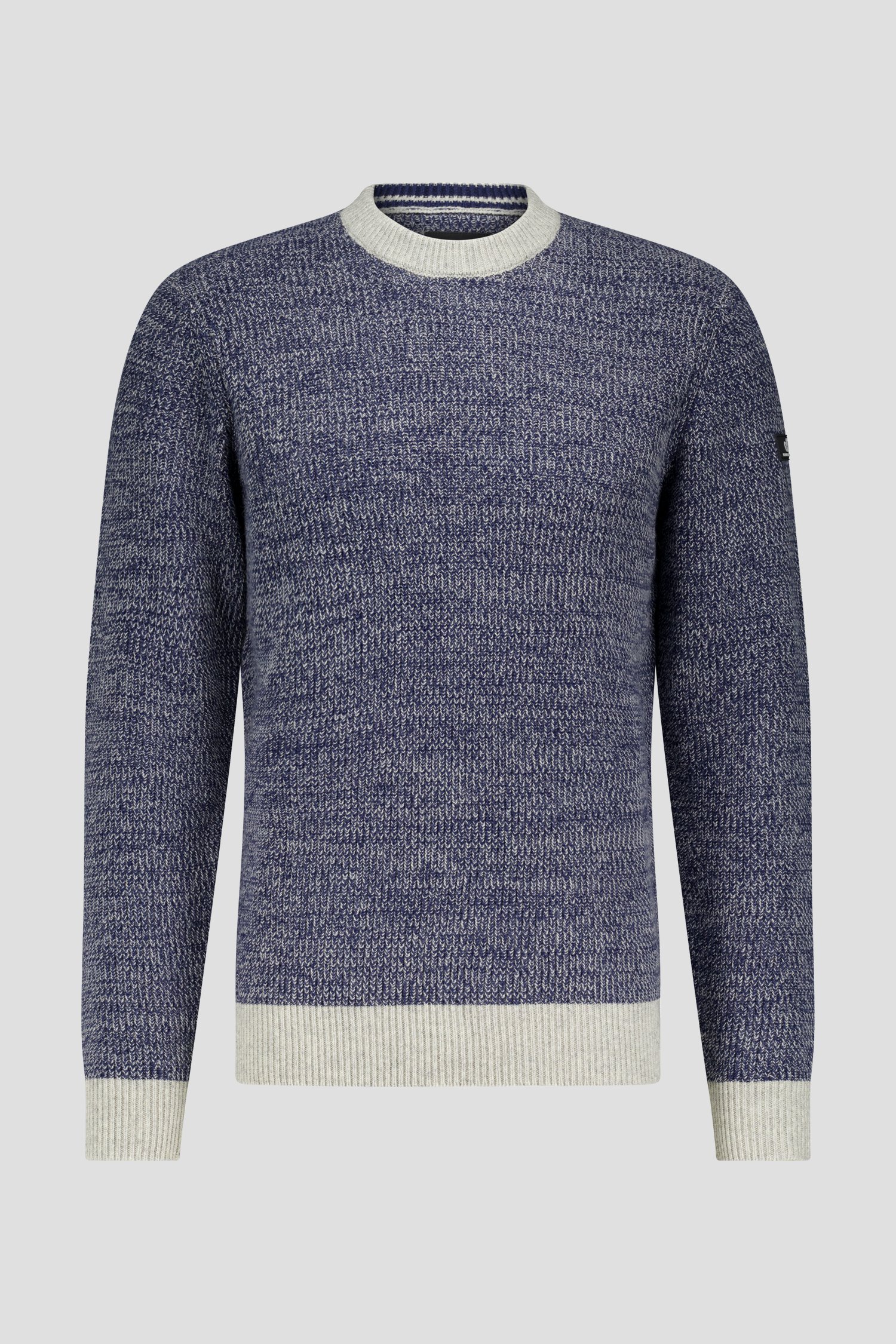 Pull en mélange bleu-gris à encolure ronde de Bluefields pour Hommes
