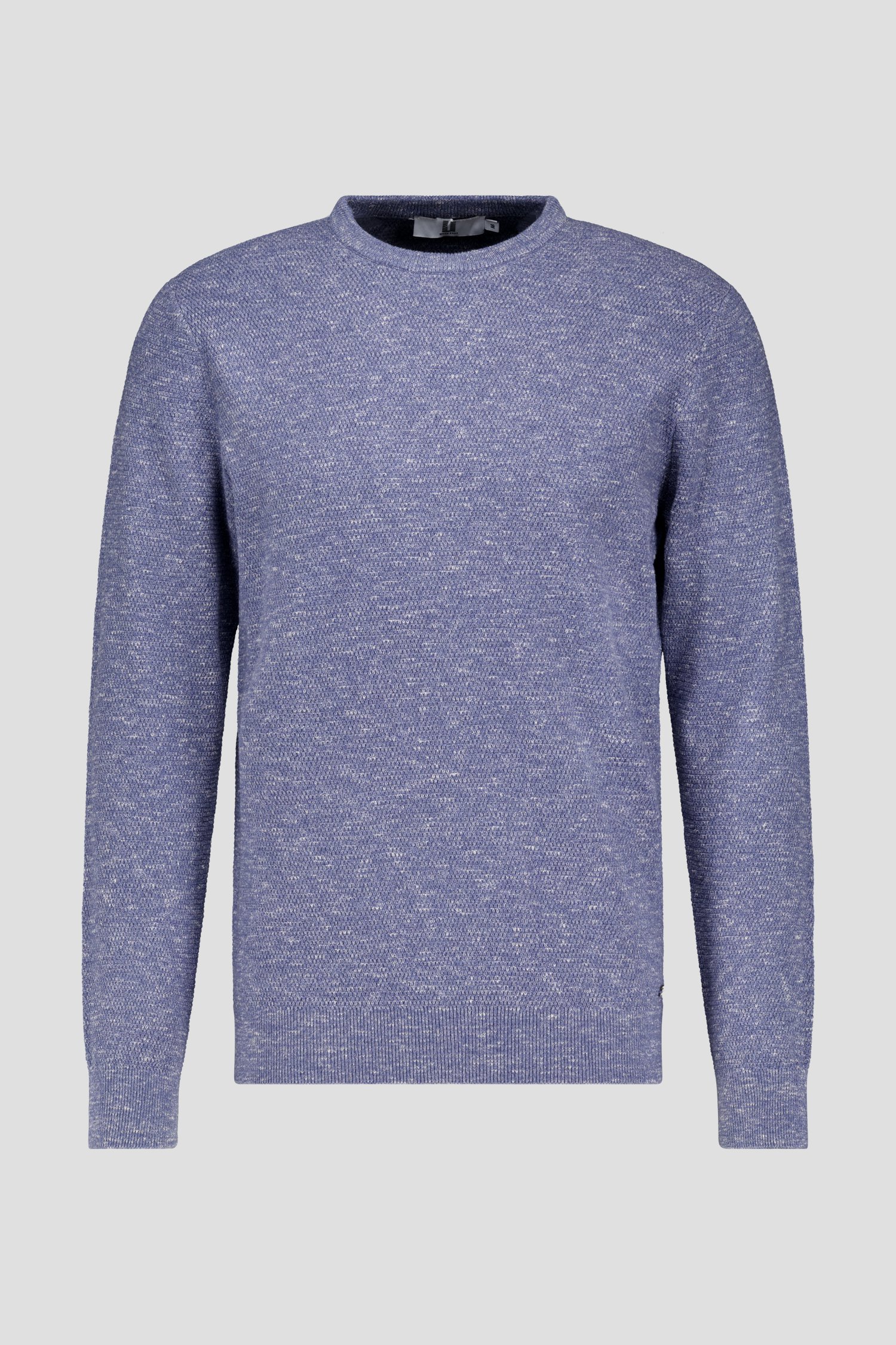 Pull en piqué bleu à col rond de Upper East pour Hommes