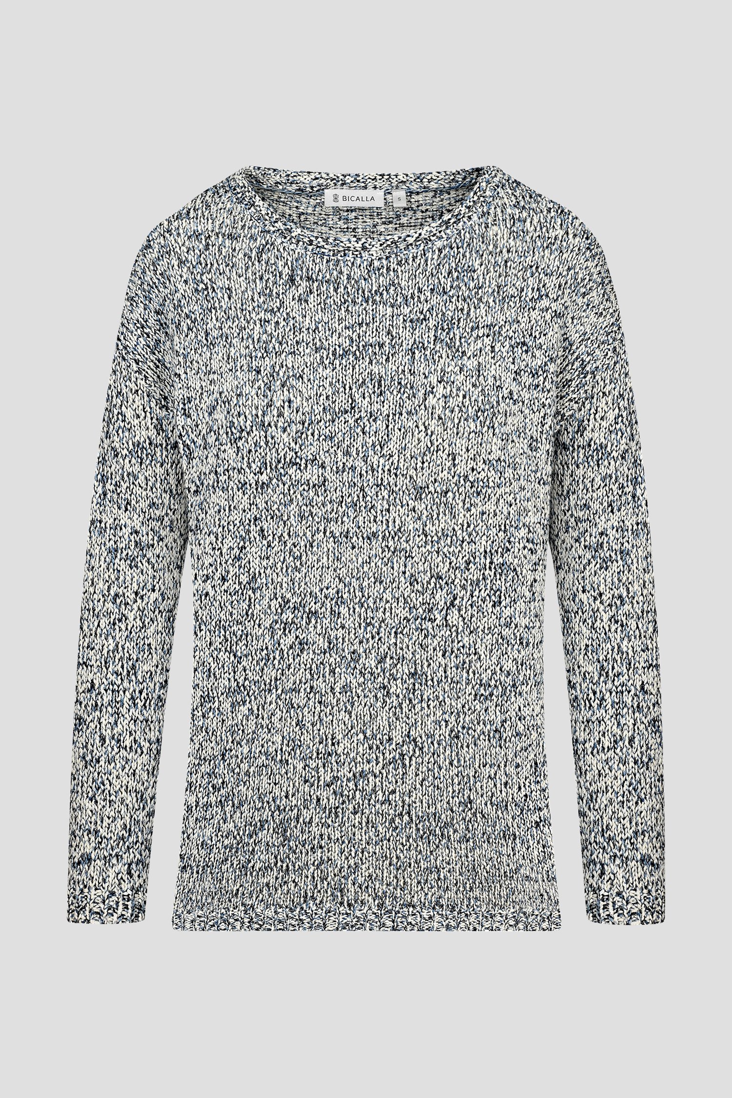 Photo produit 1 de Pull en tricot mélangé bleu et blanc de Bicalla pour Femmes