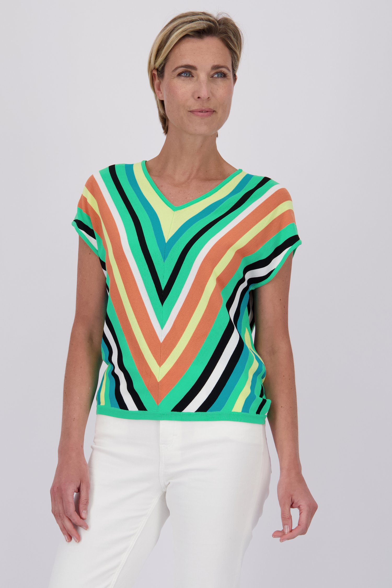 Pull fin avec imprimé rayé coloré de Claude Arielle pour Femmes