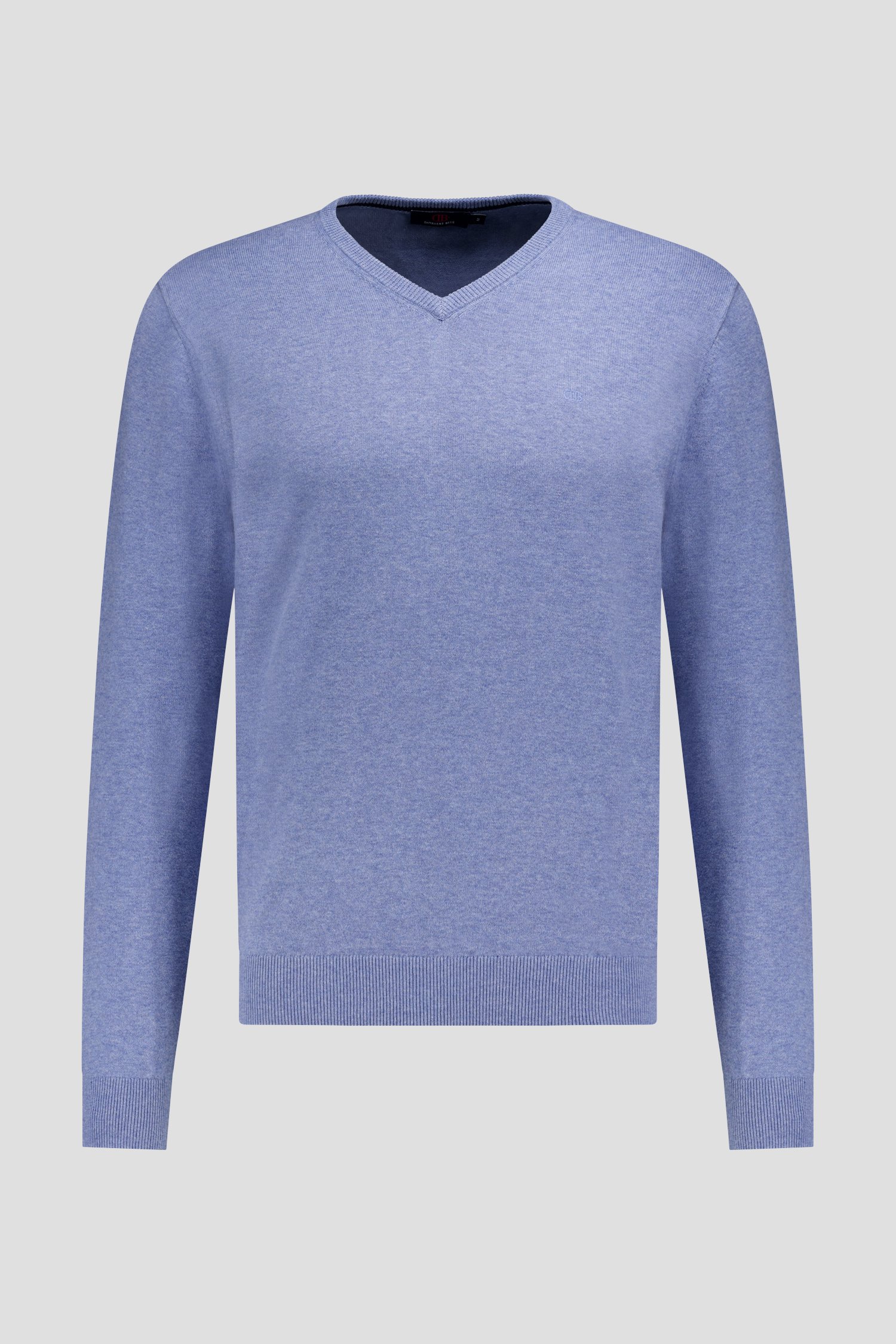 Photo produit 1 de Pull fin bleu à col en V de Dansaert Blue pour Hommes