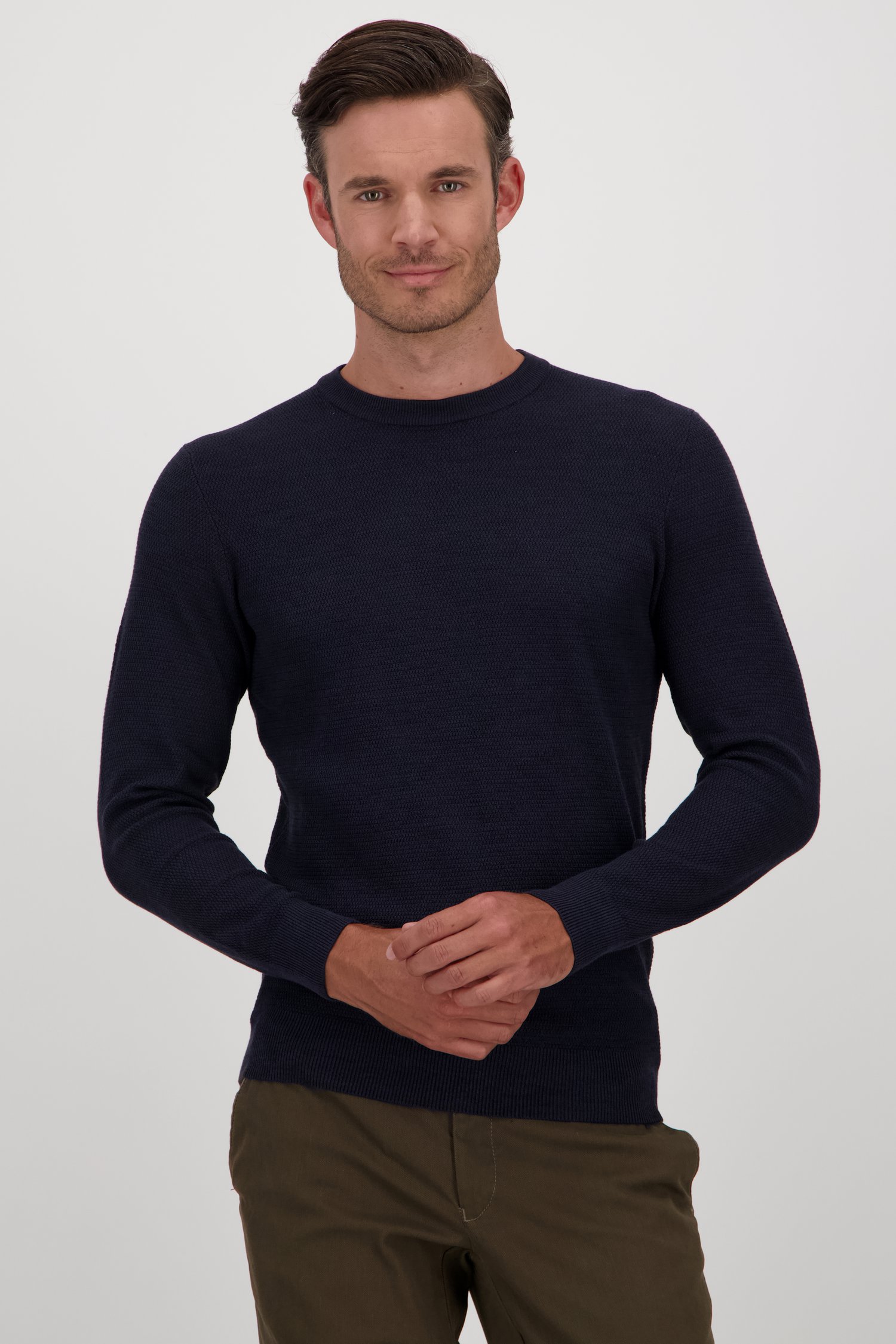 Pull fin bleu foncé	 de Michaelis pour Hommes