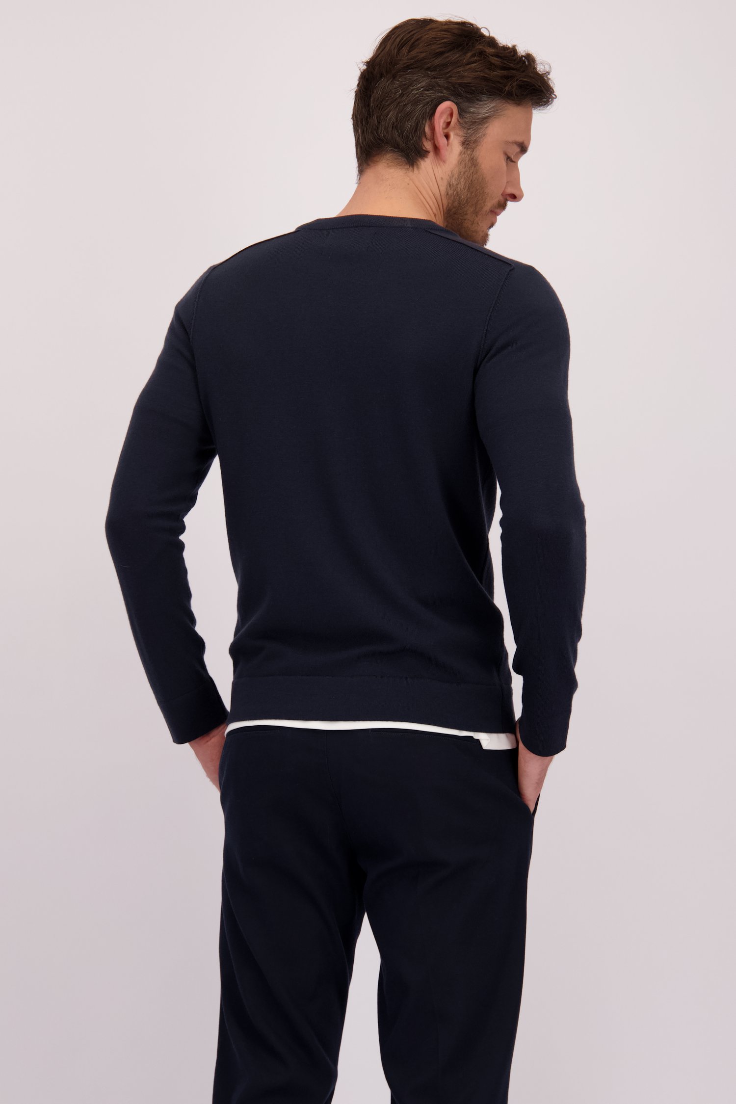 Le dos de Pull fin bleu de Marc O'Polo pour Hommes