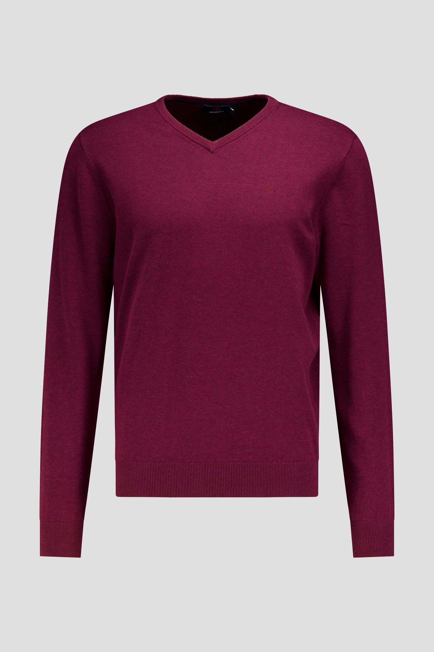 Photo produit 1 de Pull fin bordeaux à col en V de Dansaert Blue pour Hommes