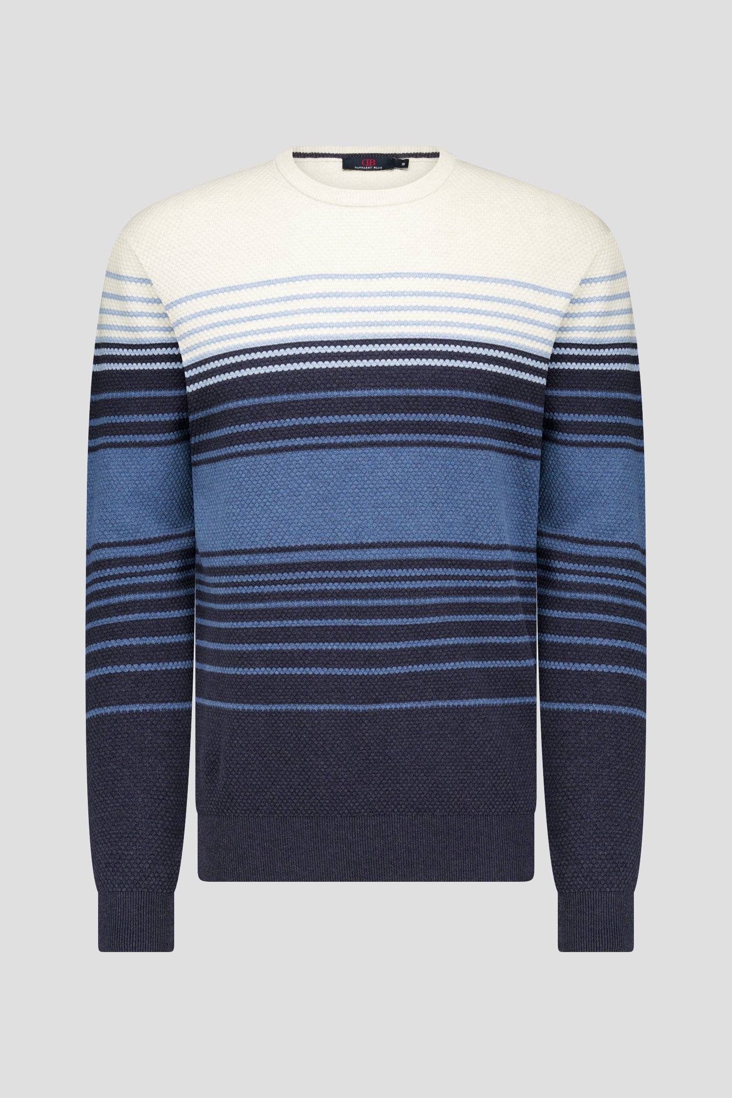 Pull fin en beige et bleu de Dansaert Blue pour Hommes