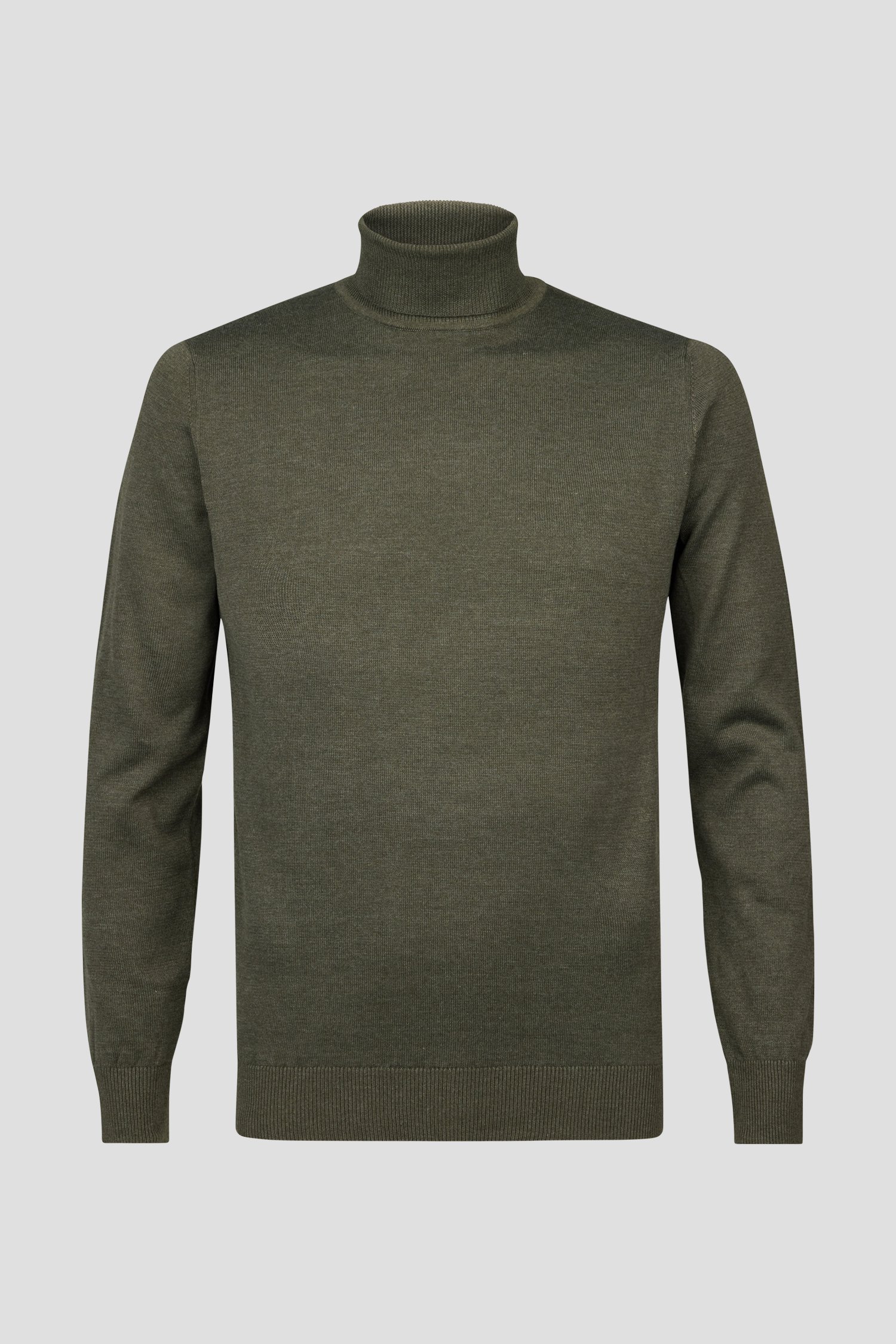 Pull fin kaki à col roulé de Michaelis pour Hommes