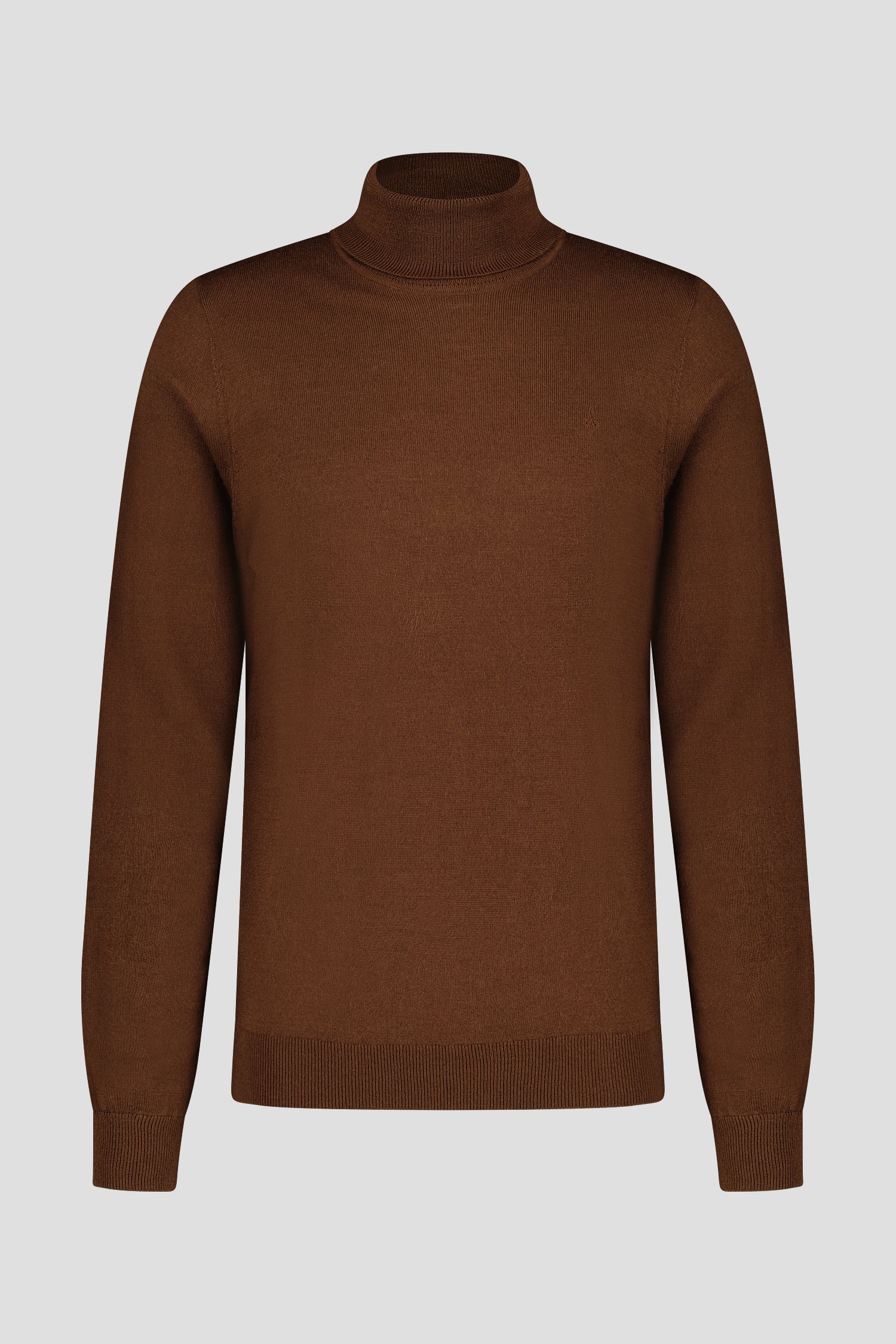 Pull fin marron à col roulé de Dansaert Black pour Hommes