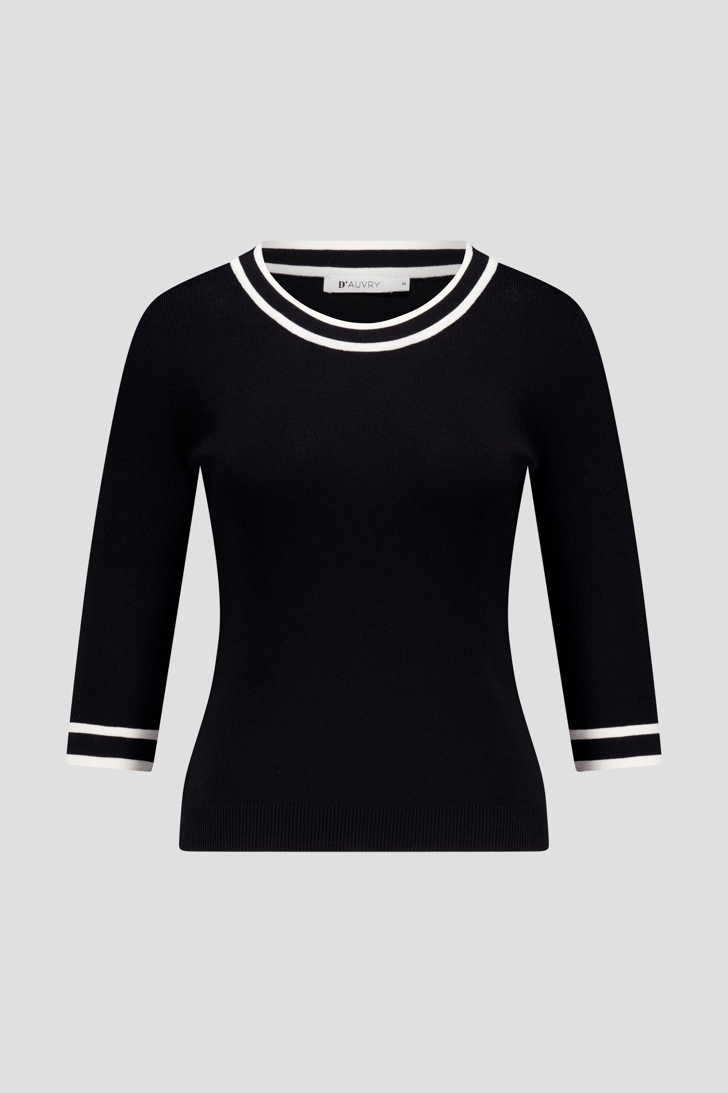 Pull fin noir à encolure ronde de D'Auvry pour Femmes