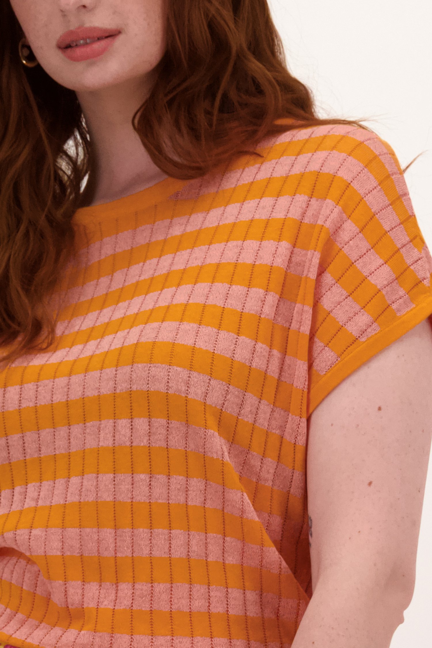 Pull fin rayé orange	 de Libelle pour Femmes