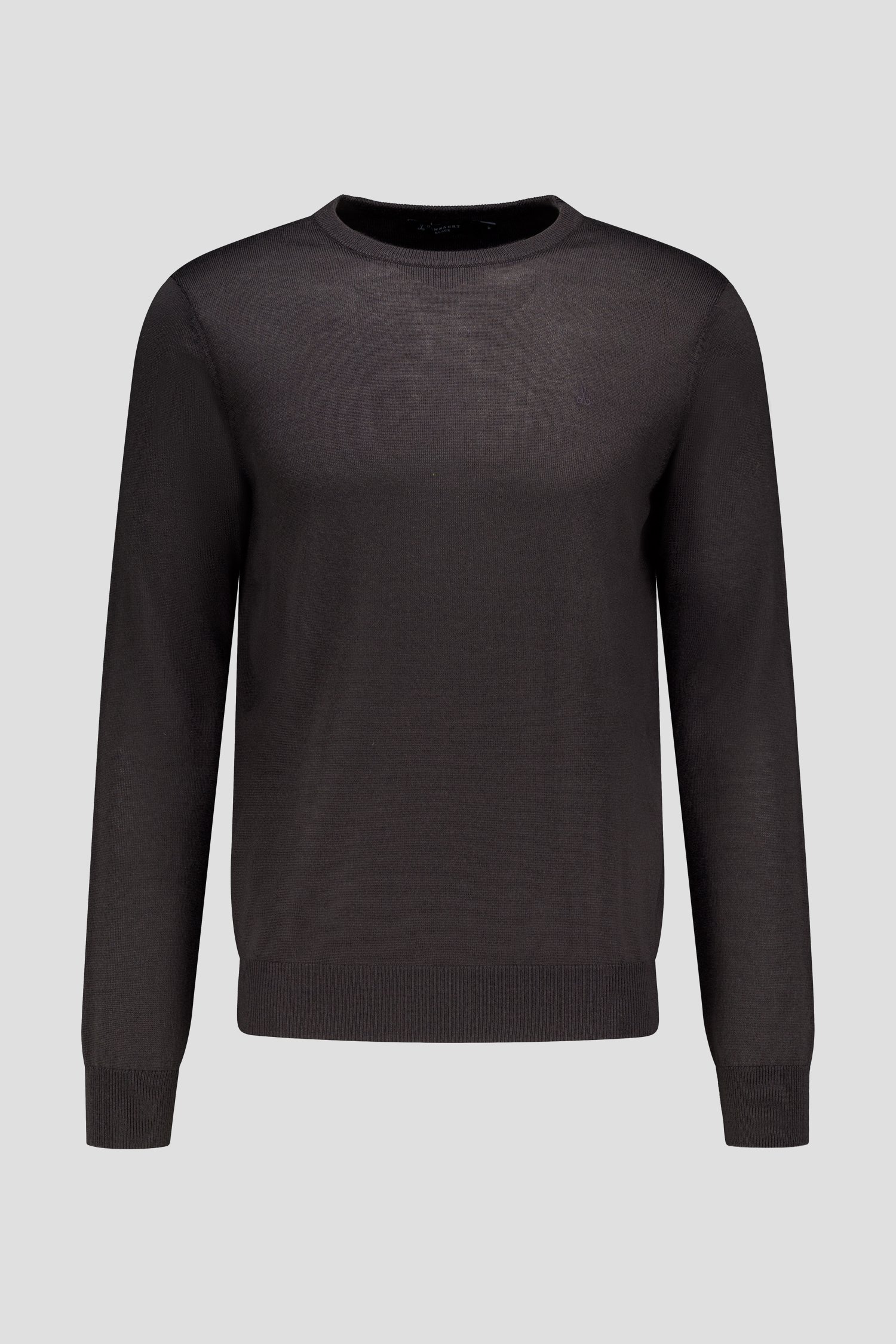 Photo produit 1 de Pull fin tricoté marron à col rond de Dansaert Black pour Hommes
