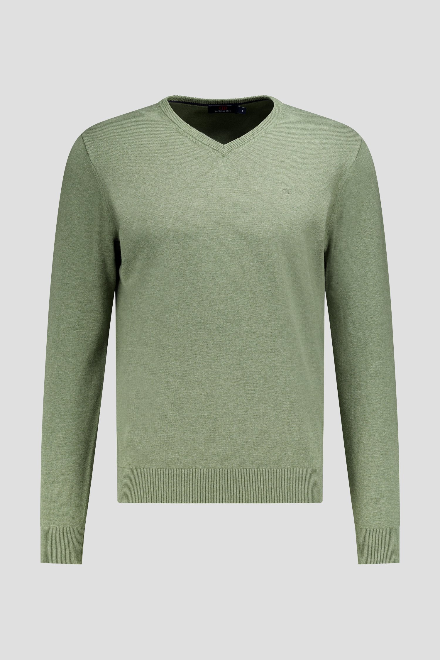 Photo produit 1 de Pull fin vert à col en V de Dansaert Blue pour Hommes