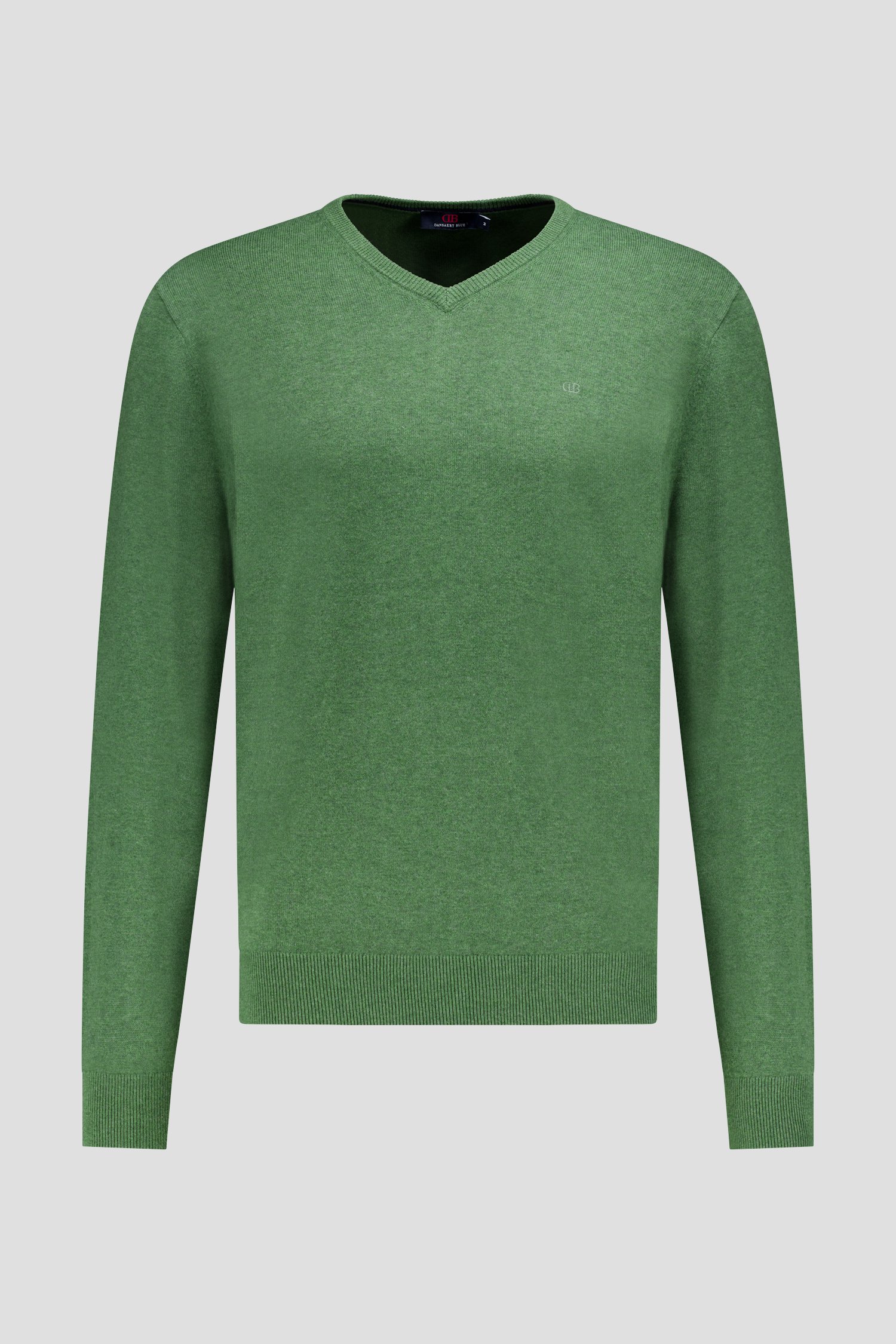 Photo produit 1 de Pull fin vert à col en V de Dansaert Blue pour Hommes