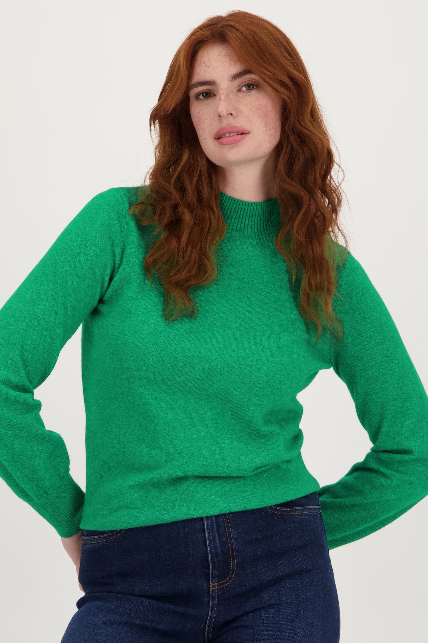 Pull fin vert à col haut	 de Libelle pour Femmes