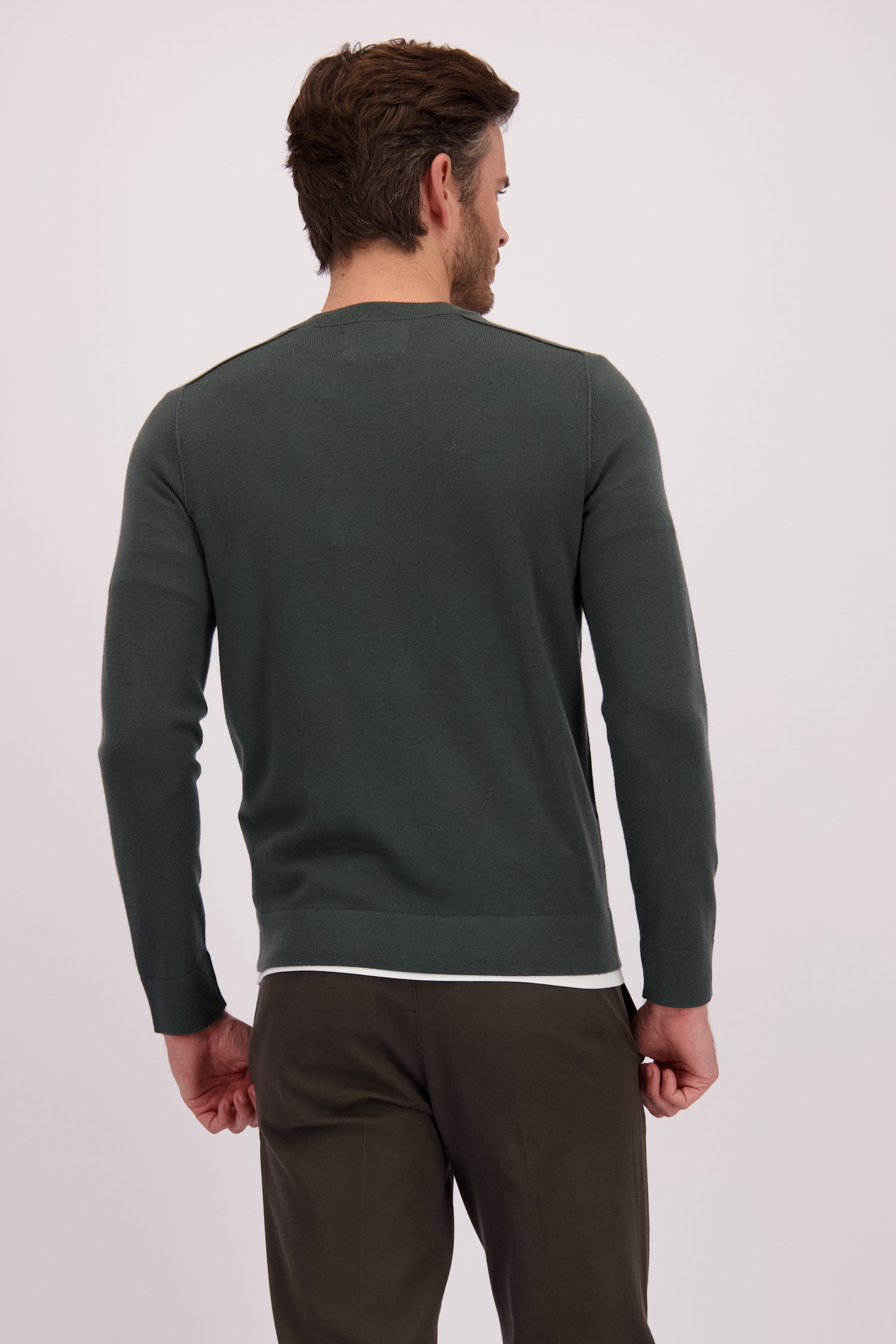 Le dos de Pull fin vert-gris  de Marc O'Polo pour Hommes