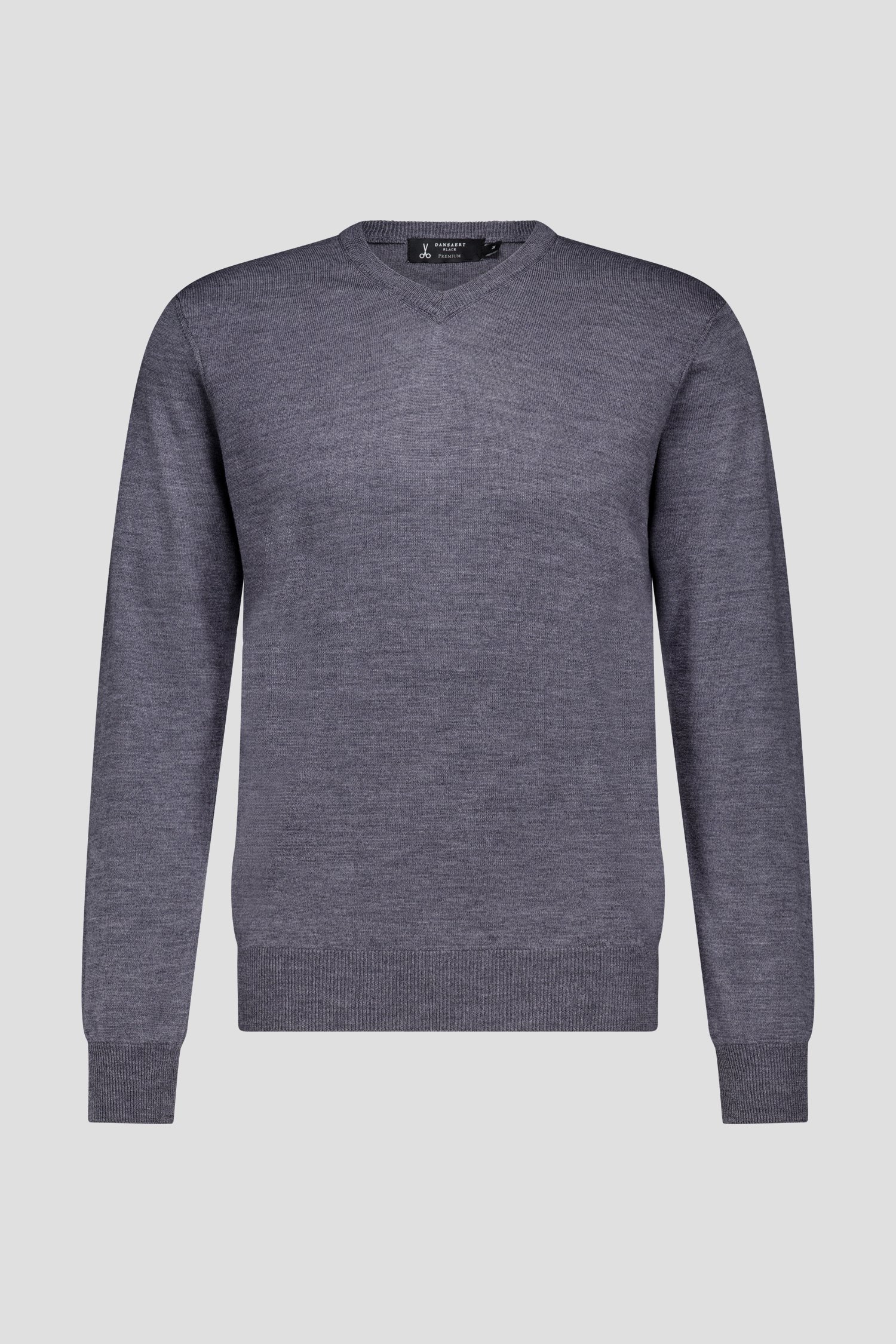 Photo produit 1 de Pull gris clair avec col en V et laine de Dansaert Black Premium pour Hommes