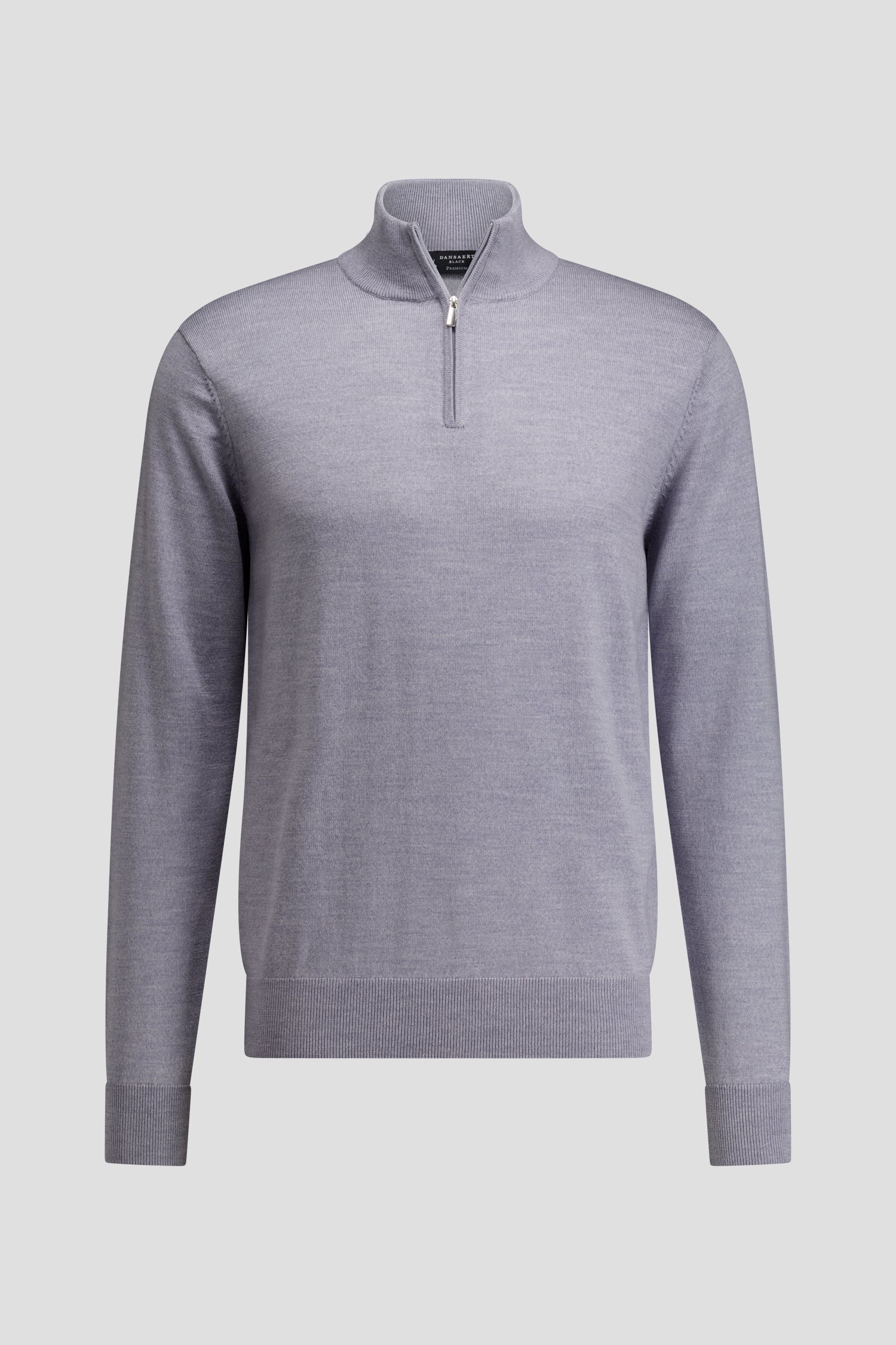 Photo produit 1 de Pull gris en laine à col zippé de Dansaert Black Premium pour Hommes