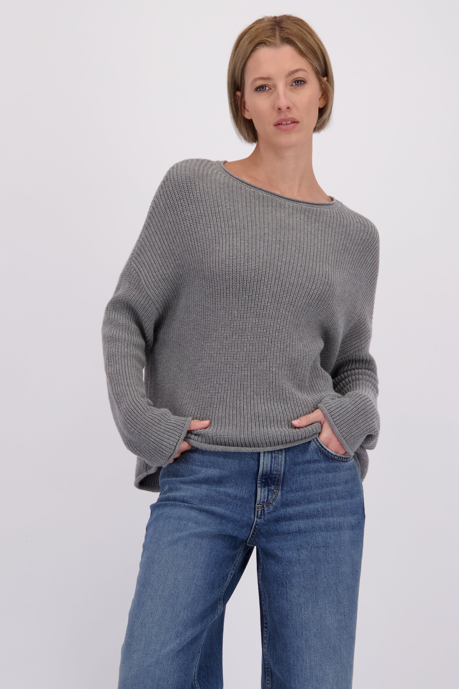 Le devant de Pull gris en maille de Marc O'Polo pour Femmes