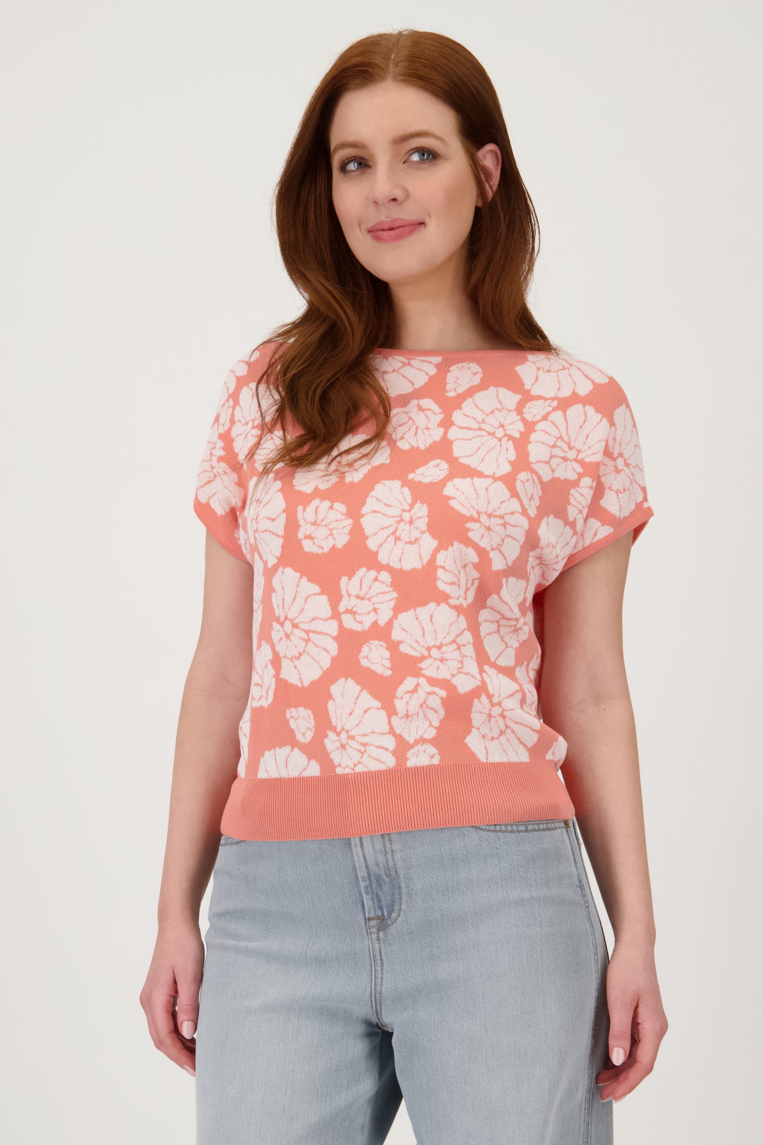 Pull in koraal met ecru print van Libelle voor Dames