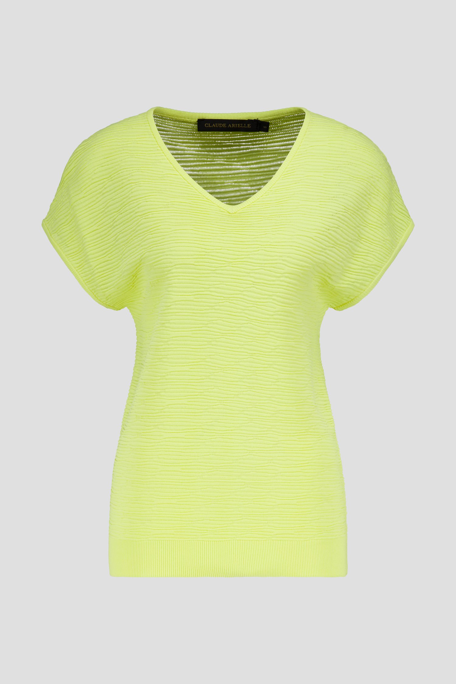 Pull jaune avec structure ondulée de Claude Arielle pour Femmes